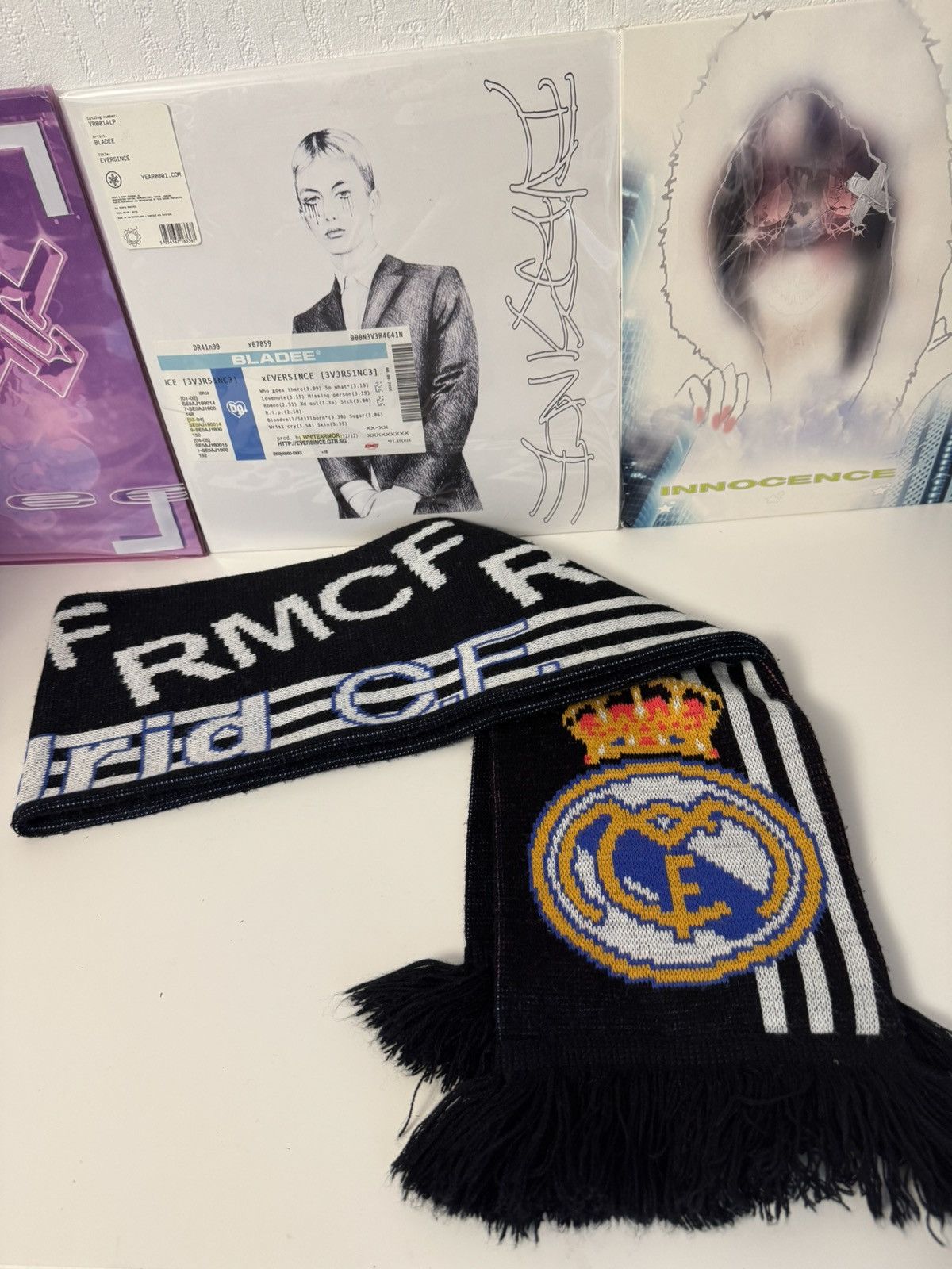 Adidas Real Madrid RMCF Adidas Fans Scarf Black Retro Size ONE SIZE - 1 Thumbnail