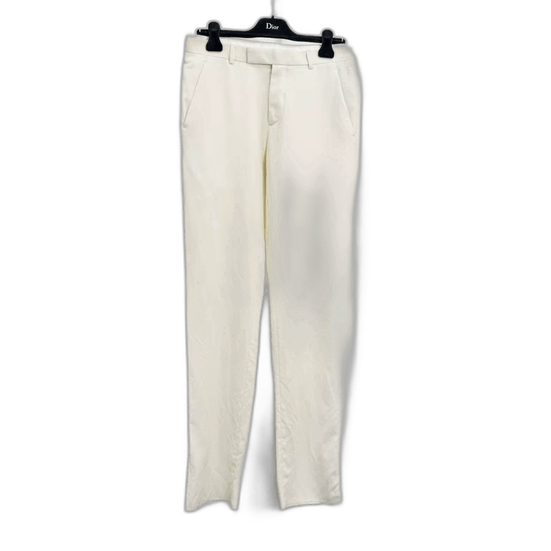 Dior Dior off-white wool casual pants Size US 44 / EU 60 - 1 Thumbnail