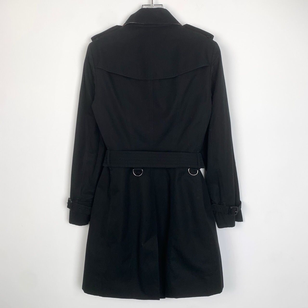 Burberry [Burberry] Double-Breasted Belted Trench Coat 38 Black Size XS / US 0-2 / IT 36-38 - 6 Thumbnail