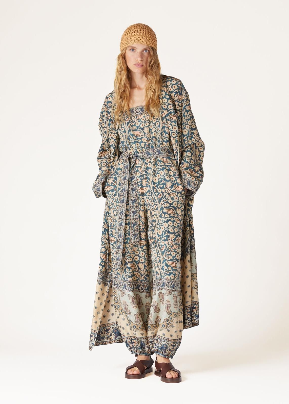 Loro Piana o1srvl11e0525 FAN8169 Silk Landry Coat in Multicolor Size M / US 6-8 / IT 42-44 - 2 Thumbnail