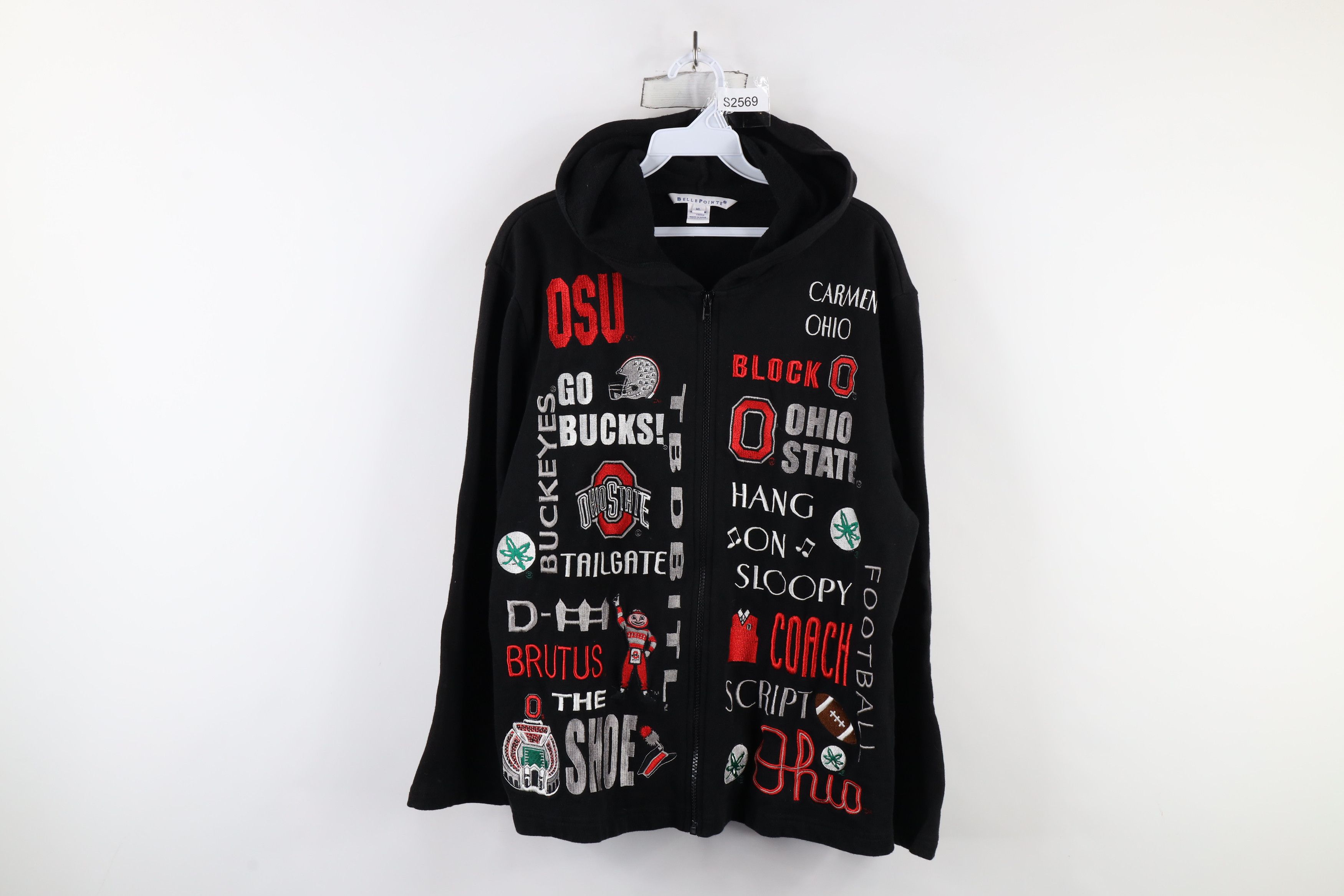 Vintage Vintage 90s Ohio State University Football Full Zip Hoodie Size XL / US 12-14 / IT 48-50 - 1 Thumbnail