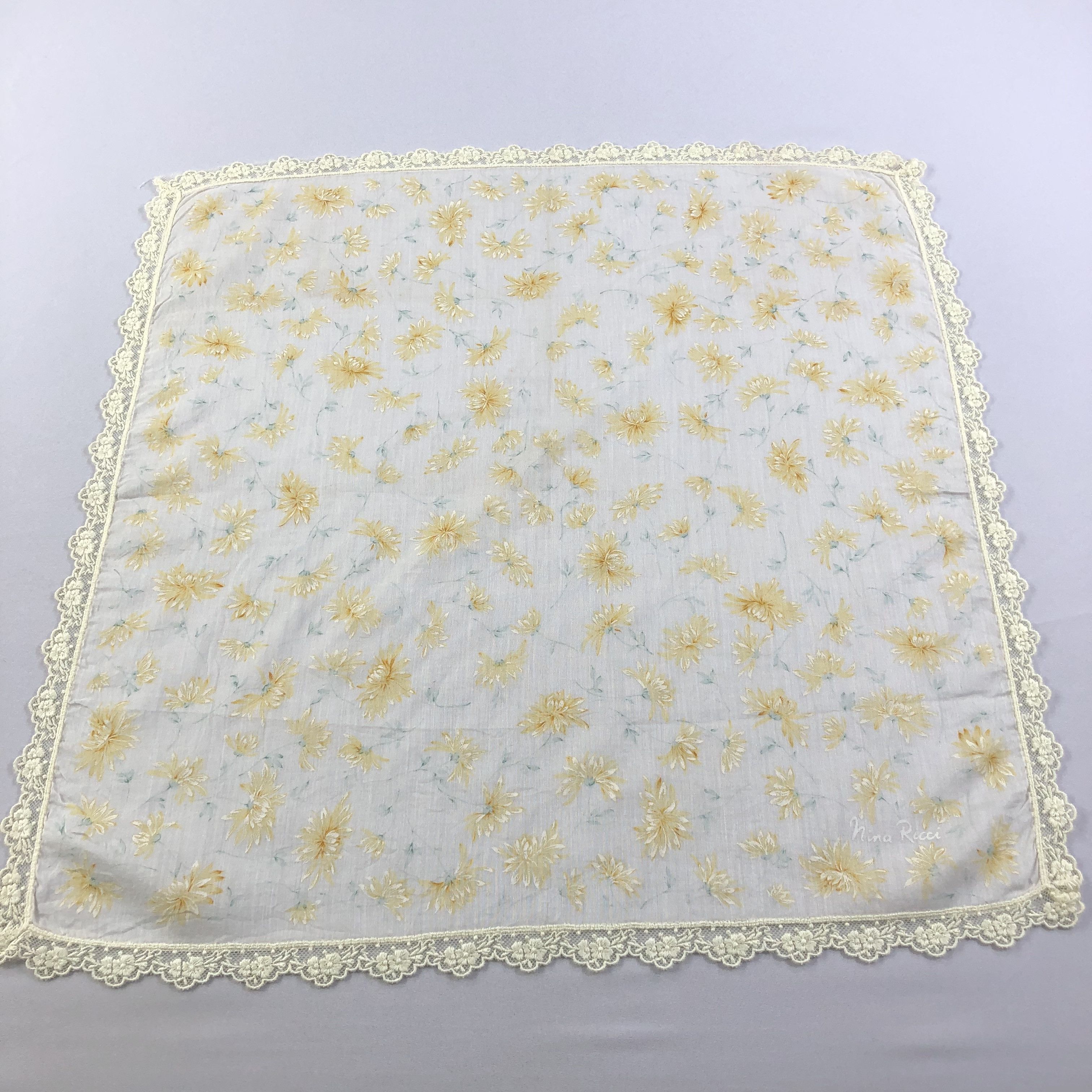 Nina Ricci Nina Ricci Floral Handkerchief Neckerchief Bandana H1931 Size ONE SIZE - 2 Thumbnail