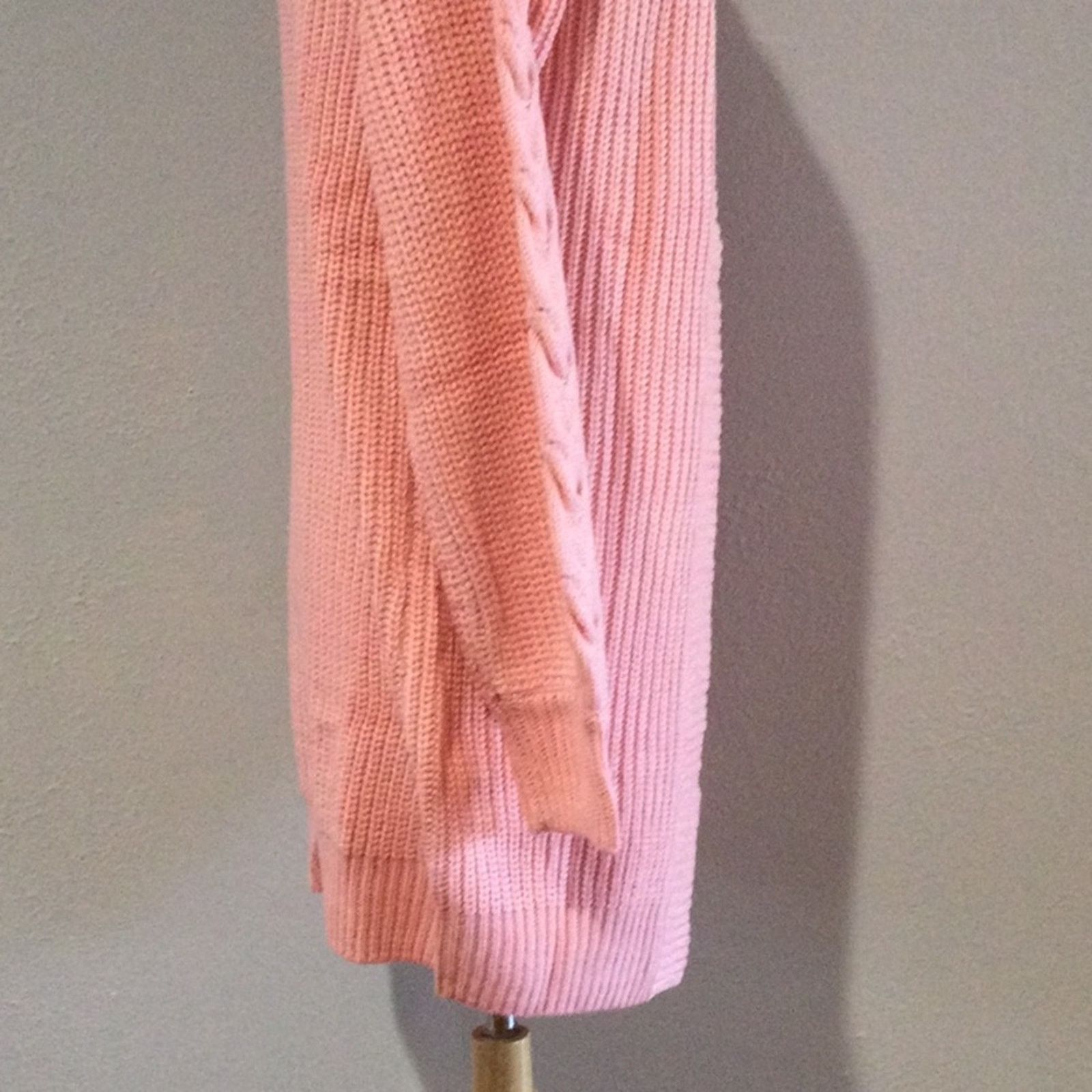 Other Unbranded Pink Acrylic Knit Oversized Cardigan Sweater Small Size S / US 4 / IT 40 - 6 Thumbnail
