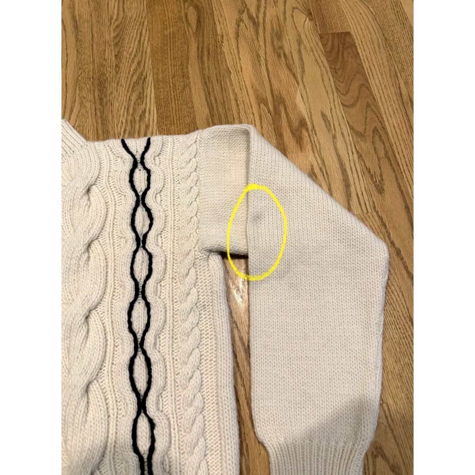 Vintage Tach Jackie Women’s Hand Knit Merino Wool Cardigan Sweater Large Cream Size L / US 10 / IT 46 - 5 Thumbnail