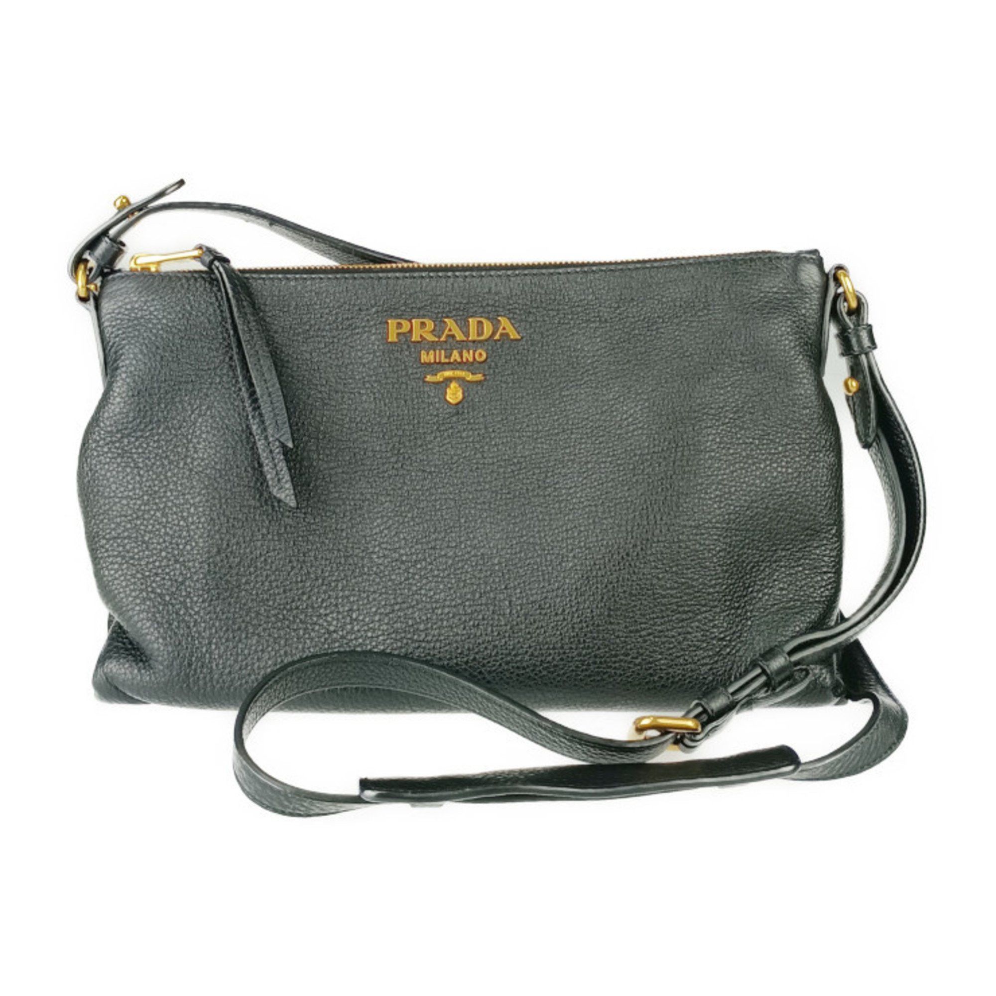 Prada Prada Shoulder Bag Crossbody 1BH050 Black VIT.DAINO Leather Women's with Replacement Strap Size ONE SIZE - 1 Thumbnail
