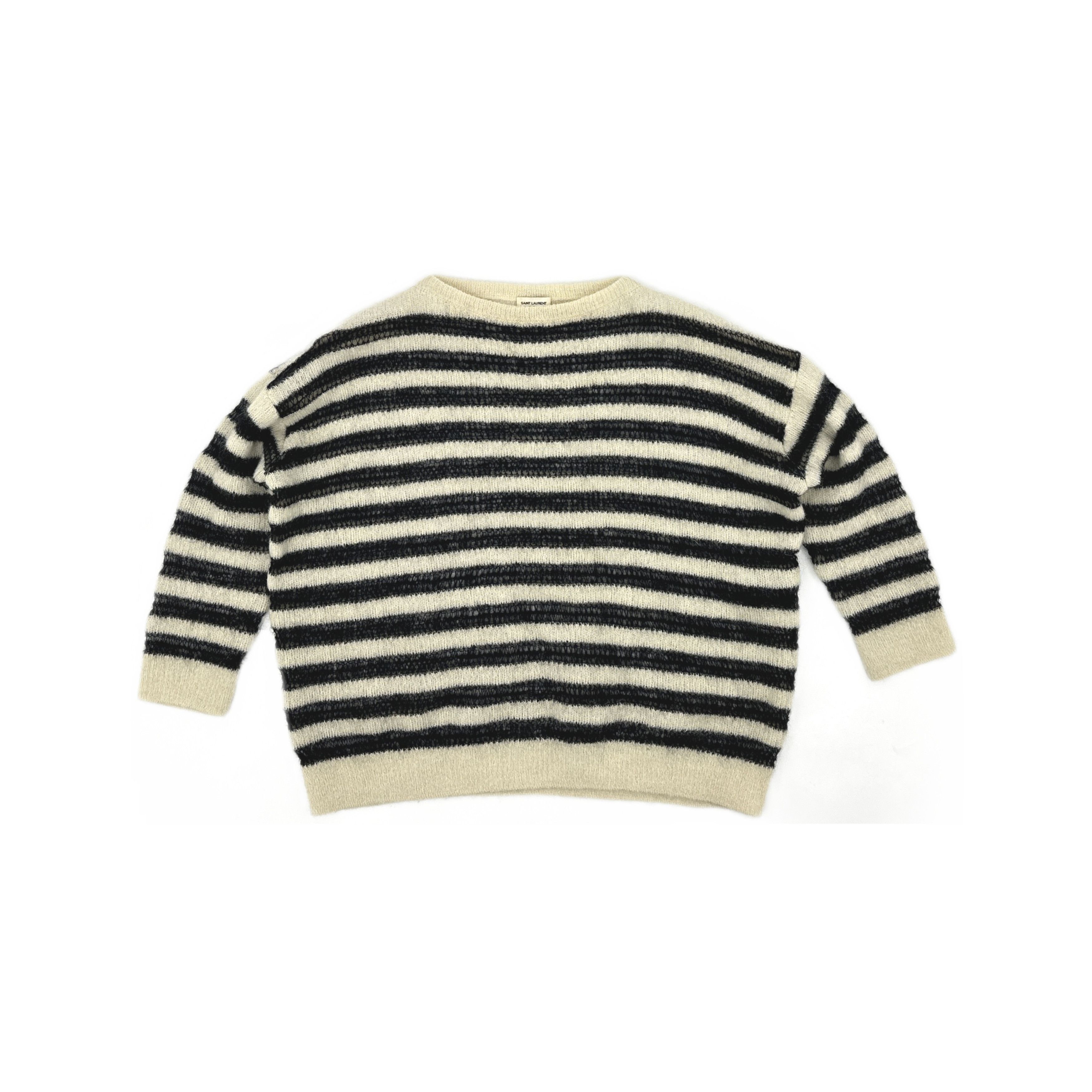 Saint Laurent Paris Saint Laurent Striped Knit Sweater Size L Size L / US 10 / IT 46 - 1 Thumbnail