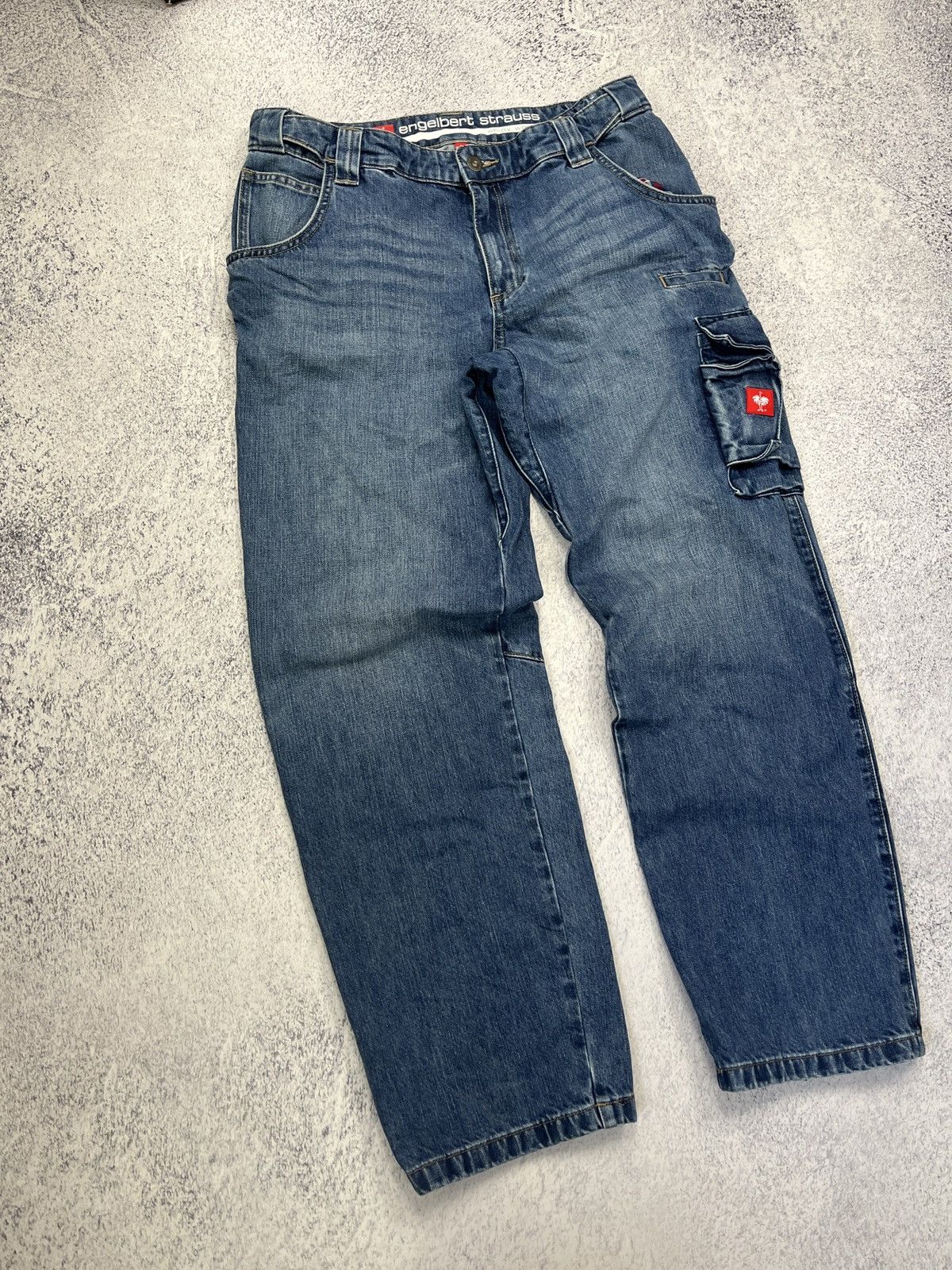 Stewart & Strauss Vintage Engelbert Strauss Workwear Denim Cargo Pants Rare Size US 36 / EU 52 - 5 Thumbnail