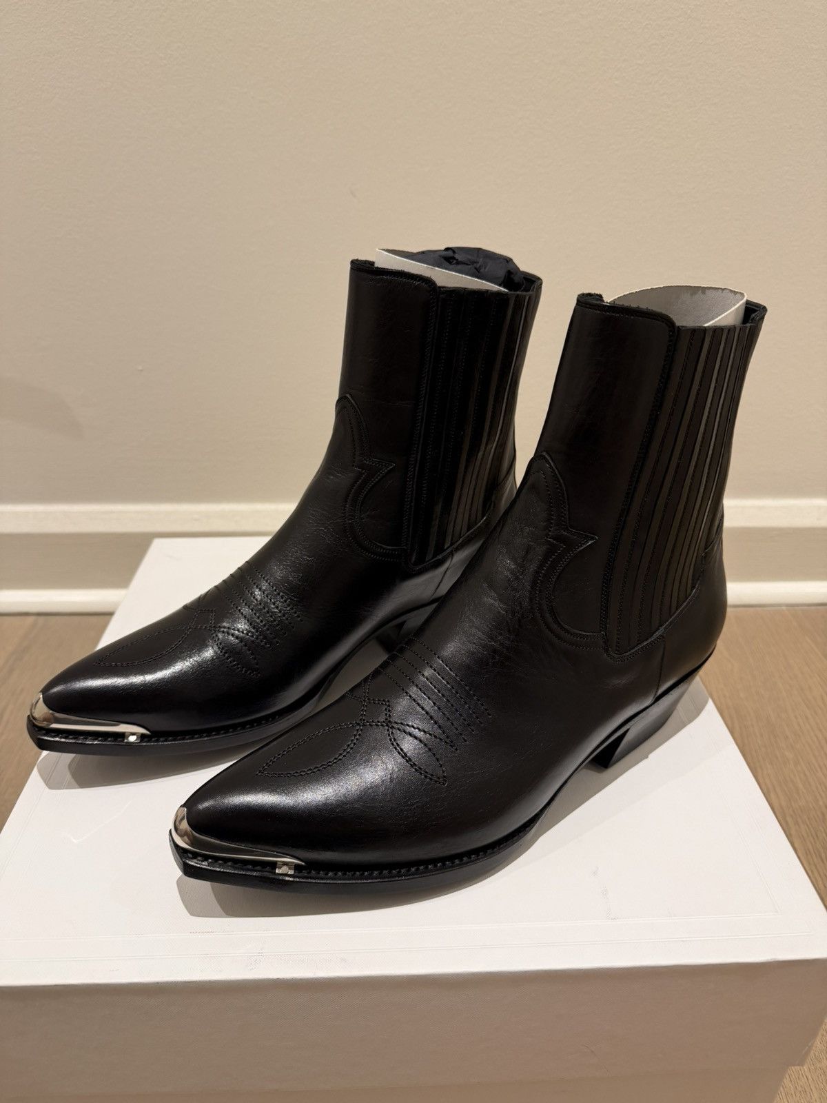 Celine Celine Metal Toe Cap Western Boots (sz 45) | Grailed
