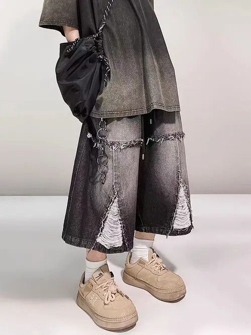 VIBE Vintage High Street Hip Hop Loose Fit Denim Shorts Size US 32 / EU 48 - 8 Thumbnail