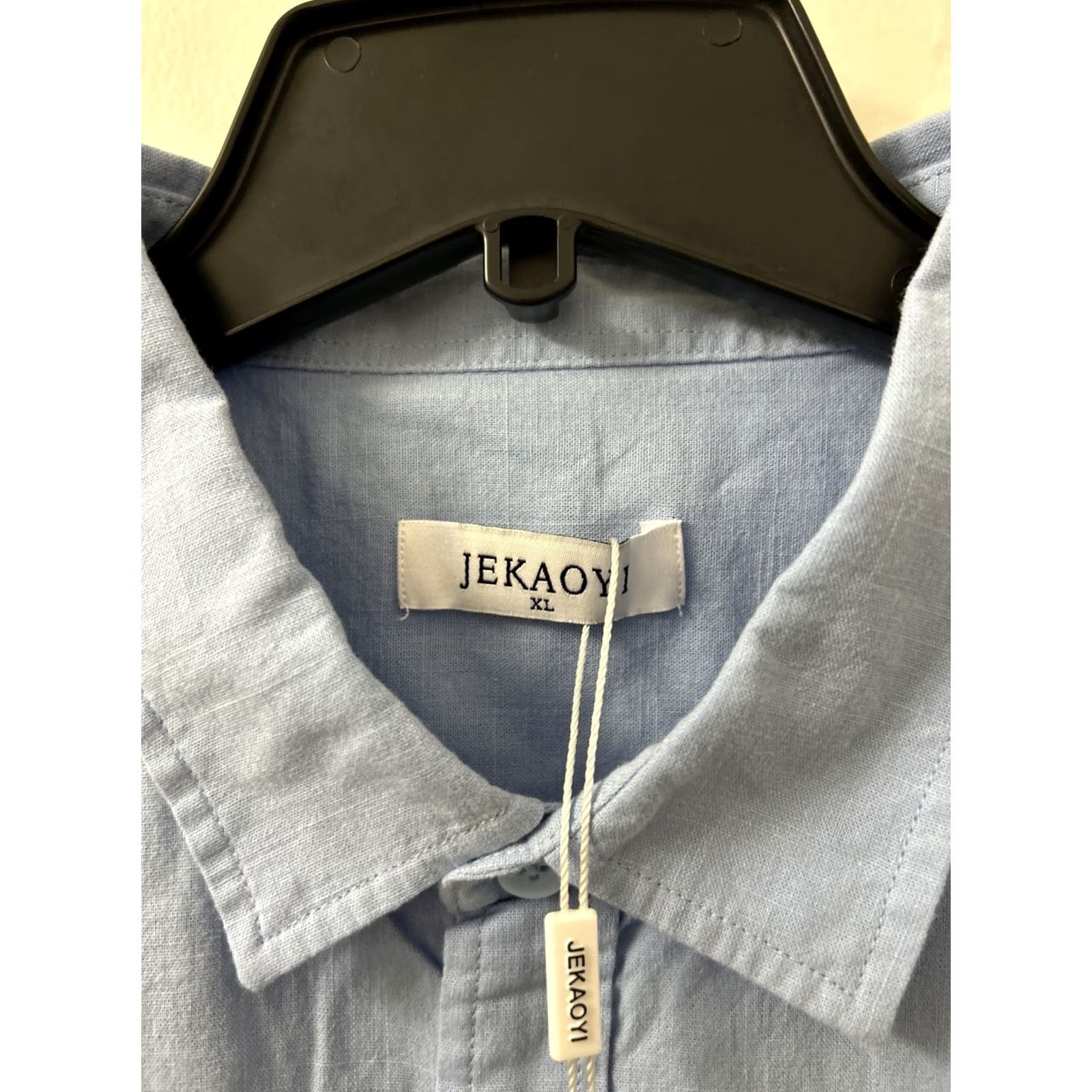 Vintage Jekaoyi Shirt Mens XL Blue Cotton Linen Blend Button-Down Long Sleeve Shirt Size US XL / EU 56 / 4 - 7 Thumbnail
