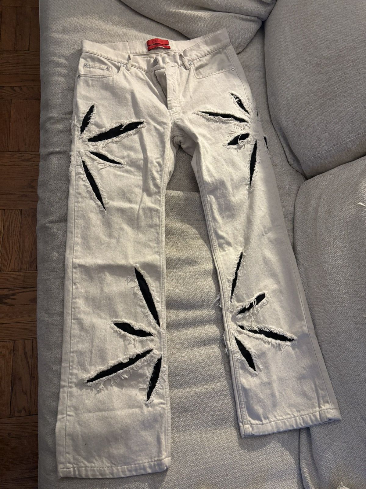 Kusikohc Kusikohc Off-White Origami Cut-Out Jeans Size US 34 / EU 50 - 2 Thumbnail