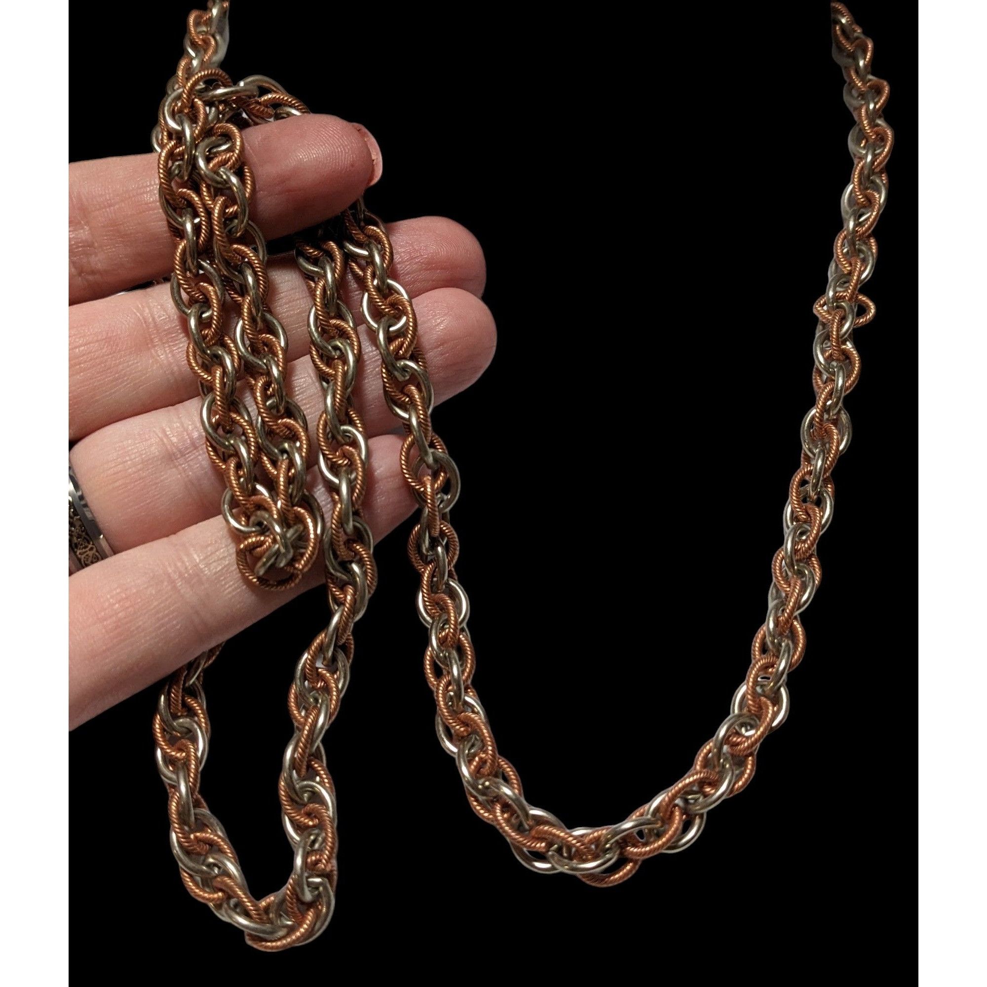 Other Silver Copper Intertwined Chain Necklace Size ONE SIZE - 3 Thumbnail