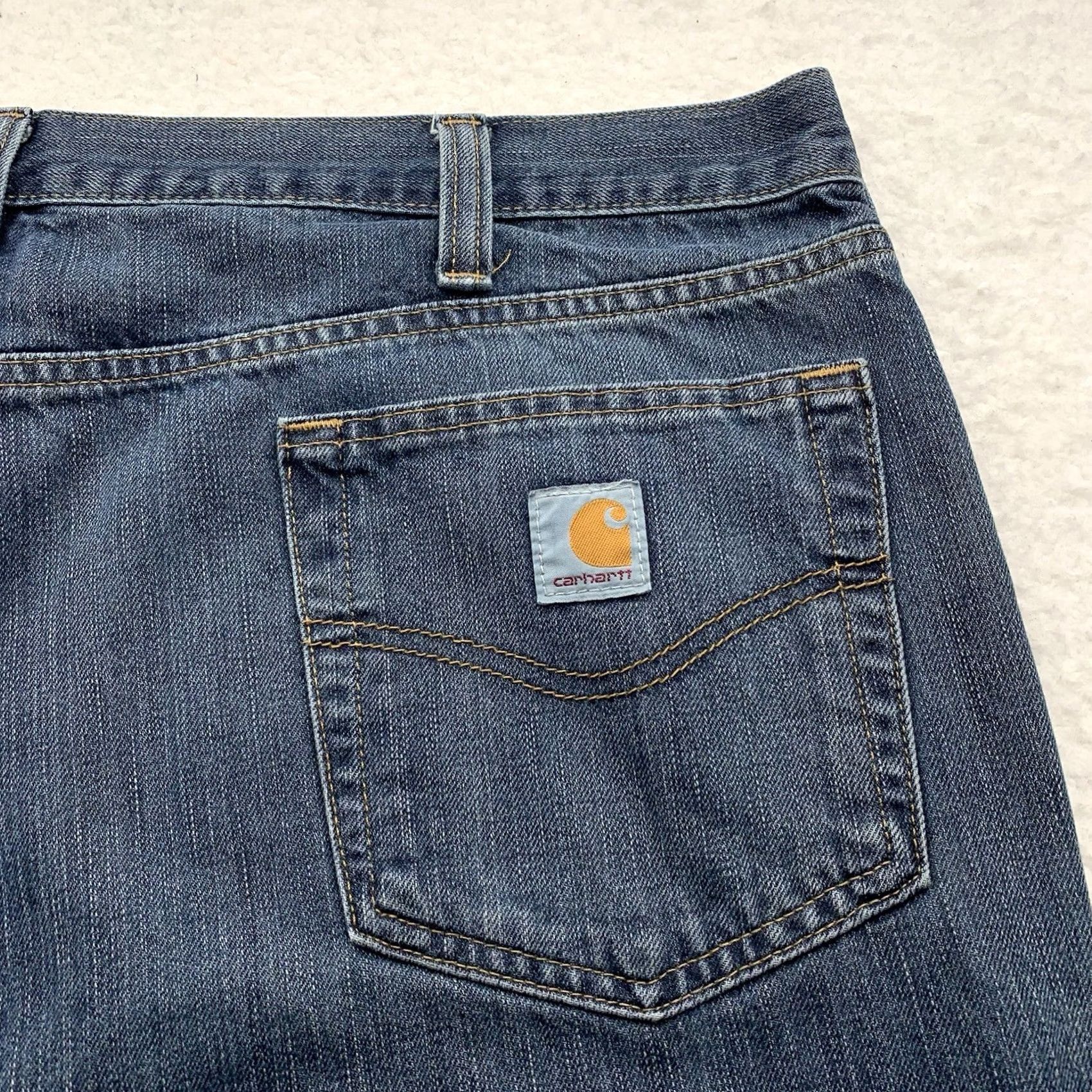 Carhartt Carhartt Mens Jeans Relaxed Fit Blue Denim 43x32 (Tag 42x32) 101483-968 Size US 43 - 6 Thumbnail