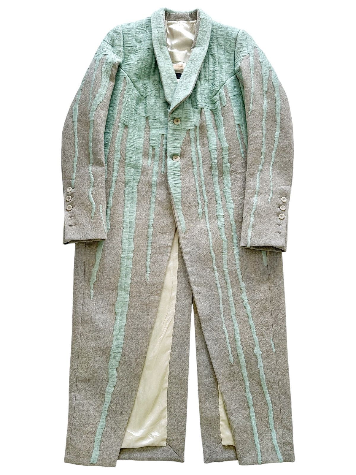 Rick Owens 2016 Mastodon Pearl Blue Vomit Coat Single Vented Coat Size US XS / EU 42 / 0 - 9 Thumbnail