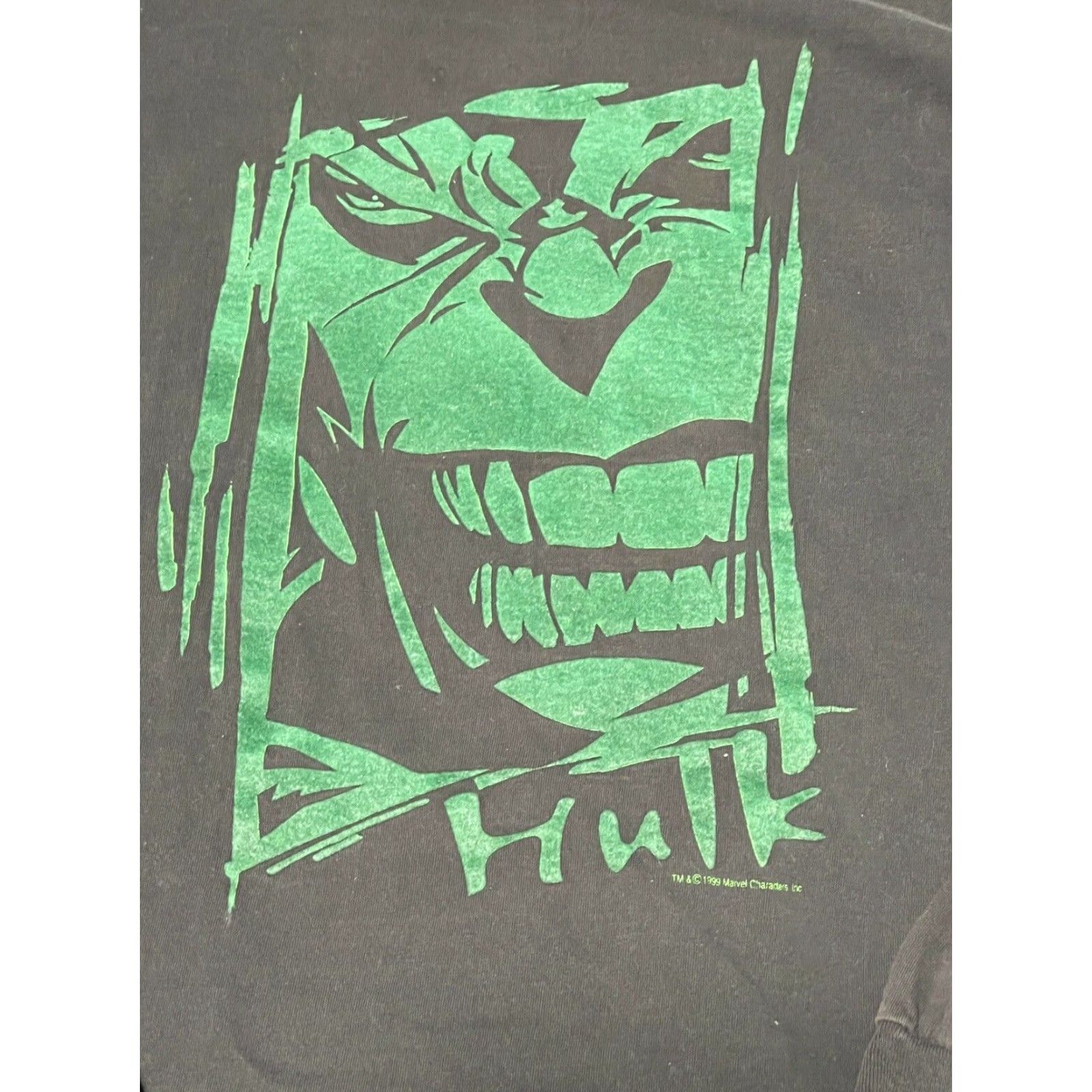 Vintage VINTAGE Marvel Incredible Hulk Long Sleeve T-Shirt Black Velvet Flocked LRG Men's 1999 Size US L / EU 52-54 / 3 - 2 Thumbnail