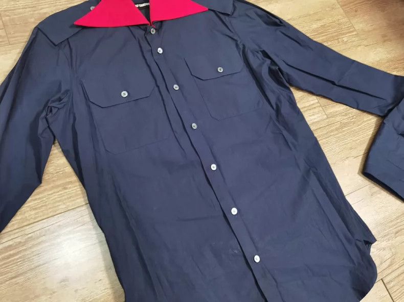 Raf Simons Raf simons Ralph Simon red-necked silhouette men's shirt Size US S / EU 44-46 / 1 - 2 Thumbnail