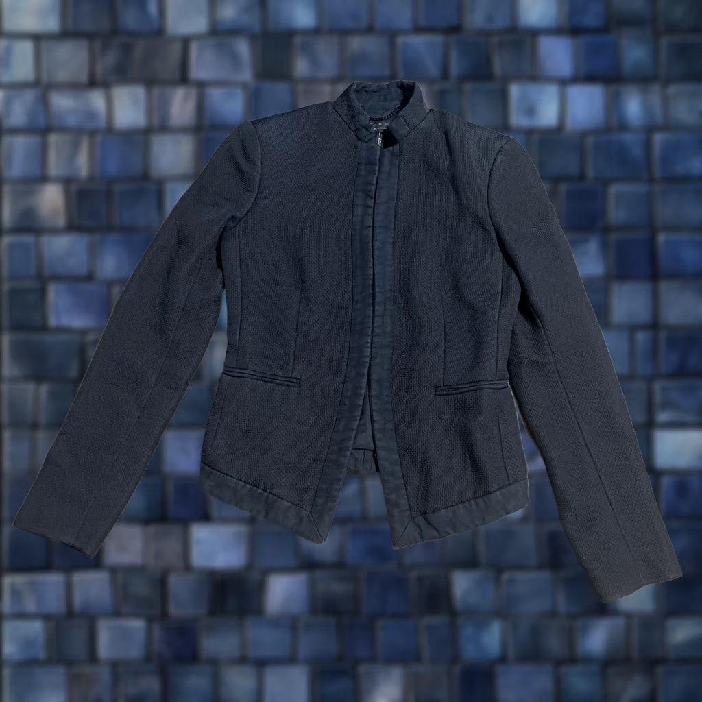 Rag & Bone rag & bone Womens Jacket Black Cropped Open Coat Lined Size 0 Trim USA Made in USA Size XS / US 0-2 / IT 36-38 - 1 Thumbnail