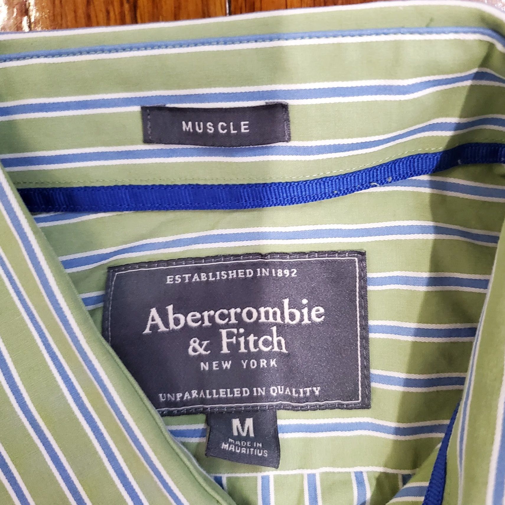 Abercrombie & Fitch VINTAGE Abercrombie & Fitch Muscle Shirt Green Striped Slim Fit 90s Casual Shirt Men M Size US M / EU 48-50 / 2 - 5 Thumbnail