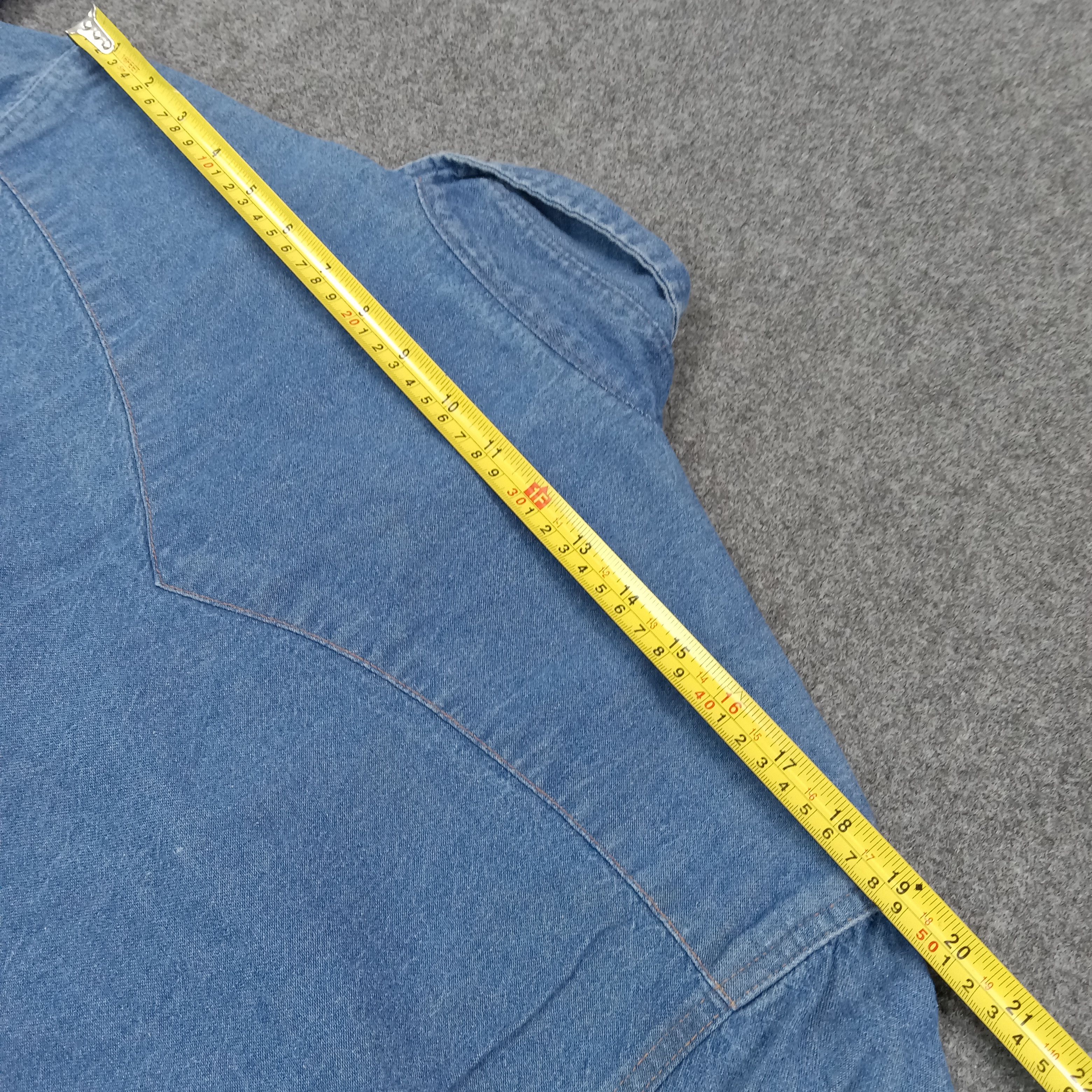 Wrangler Wrangler Denim Western Ranchwear Denim Shirt C276N23 Size US L / EU 52-54 / 3 - 6 Thumbnail