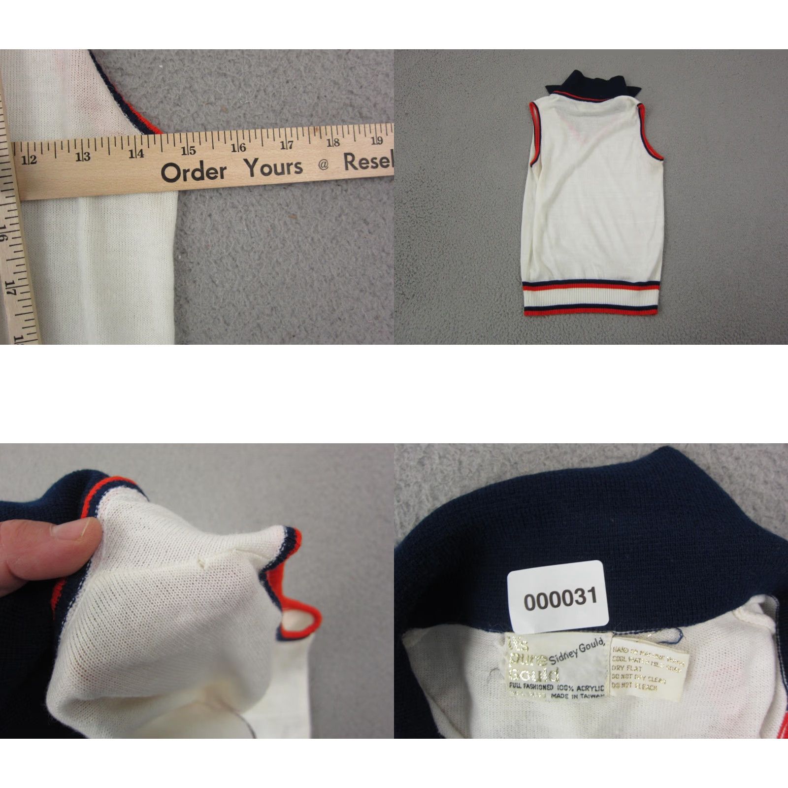 Vintage VINTAGE Sidney Gould Sweater Womens S White 60s 70s Preppy Knit Pullover Sleeveless Collared Polo Classic City 80s 90s Mens Womens Boys Girls Size S / US 4 / IT 40 - 8 Thumbnail