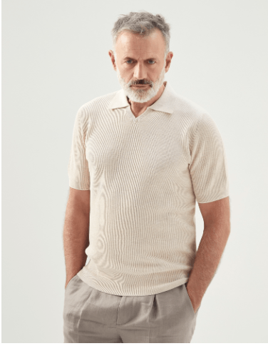 image of Brunello Cucinelli O1W1Db10524 Polo Sweaters In Light Beige, Men's (Size XS)