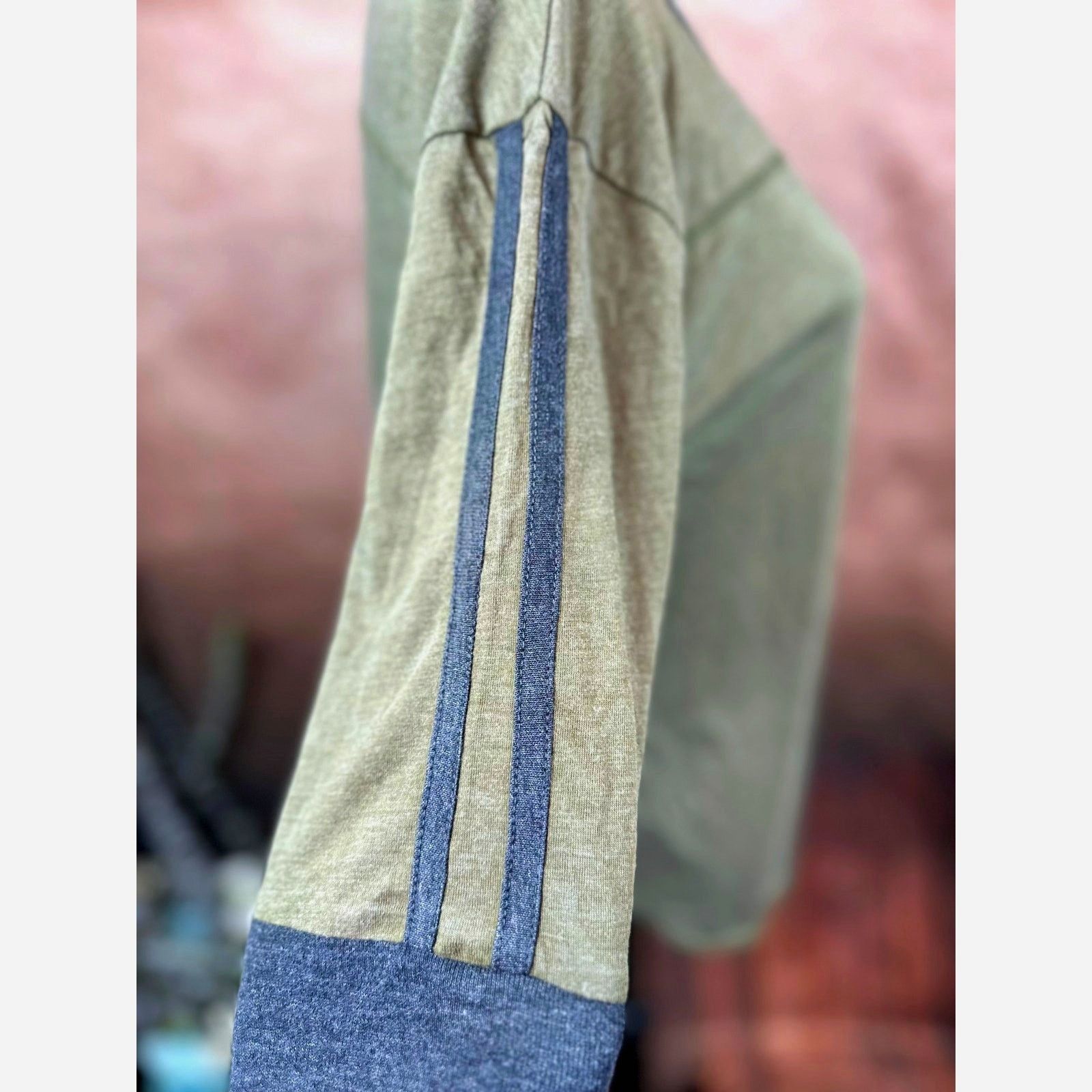 Chaser Brand Chaser Round Neck 3/4 Sleeve Contrasting Trim Olive/Black M Size M / US 6-8 / IT 42-44 - 7 Thumbnail