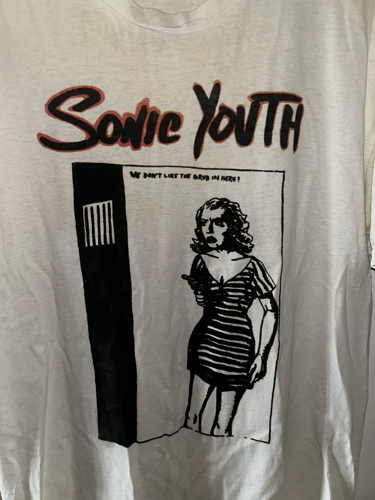 Vintage Sonic Youth “We Don’t Like The Grub in Here” Single Stitch T Size US L / EU 52-54 / 3 - 2 Thumbnail