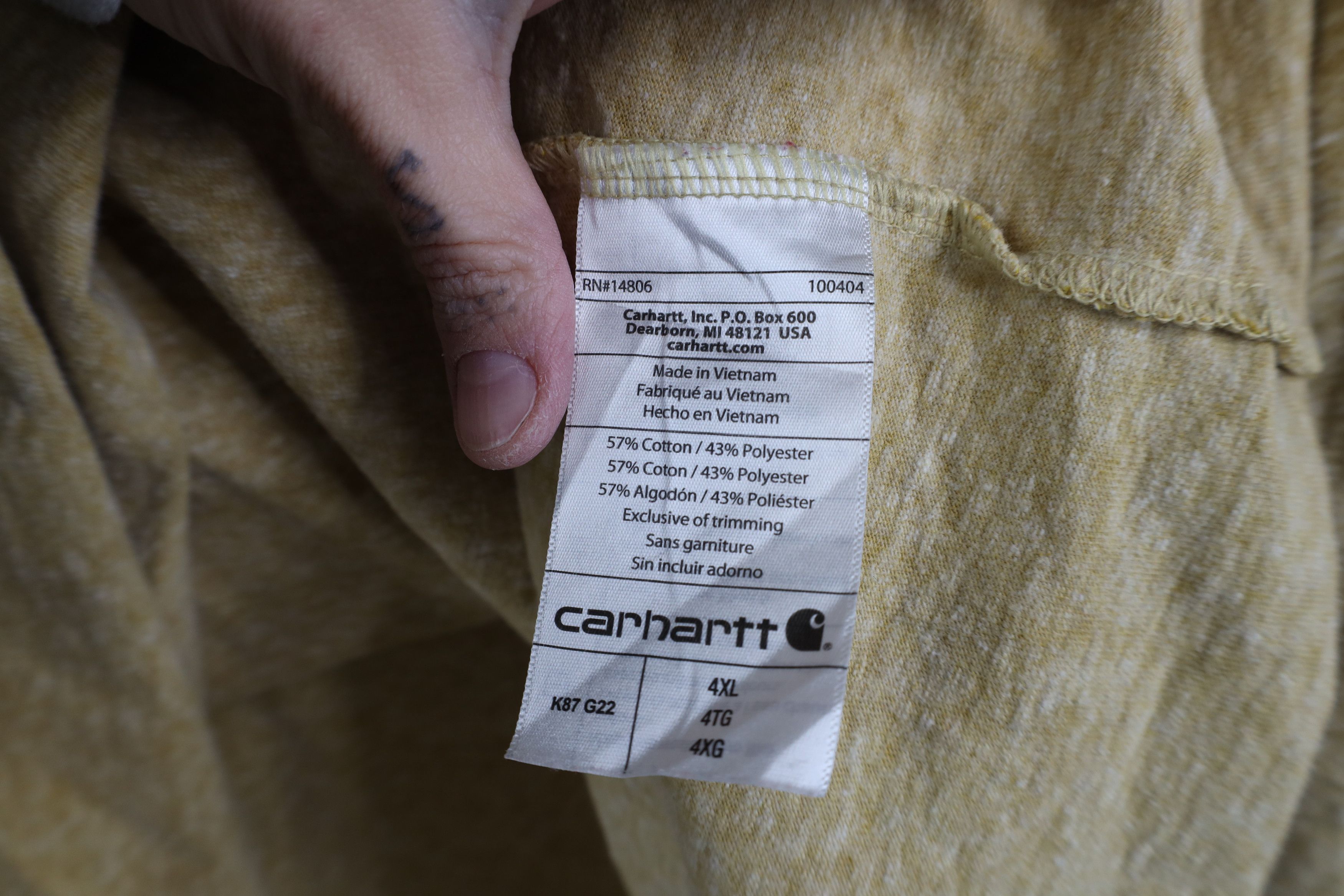 Carhartt Y2K Carhartt Spell Out Pocket Short Sleeve T-Shirt Cotton Size US XXL / EU 58 / 5 - 9 Thumbnail