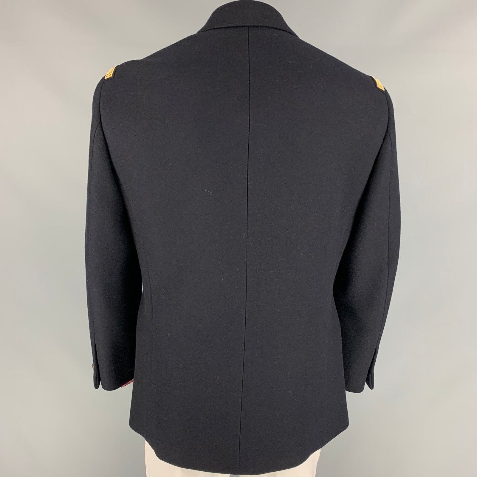 Ralph Lauren Size 42 Black Gold Wool Cashmere Double Breasted Coat Size US L / EU 52-54 / 3 - 4 Thumbnail