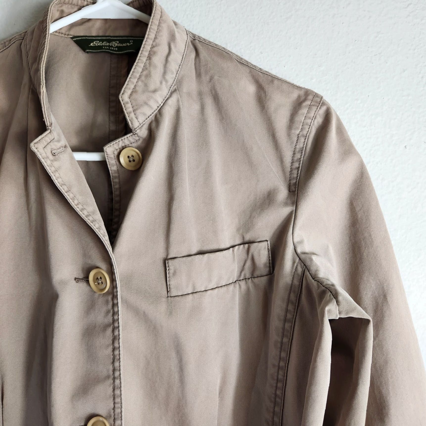 Eddie Bauer Eddie Bauer Womens Cotton Tan Buttonfront Field Utility Jacket-Size 8 Size M / US 6-8 / IT 42-44 - 2 Thumbnail