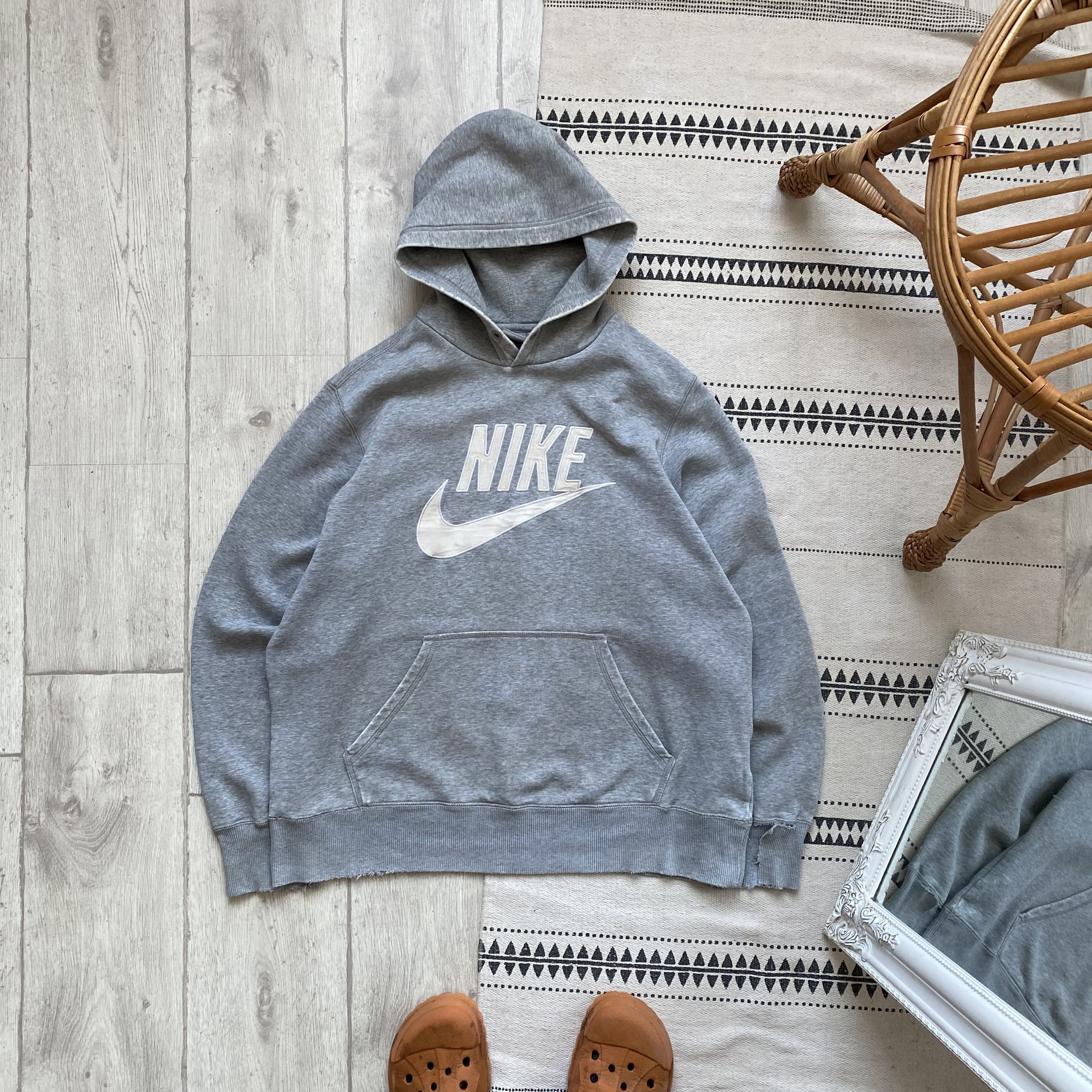 Nike × Streetwear × Vintage Vintage Nike Trashed Hoodie Made