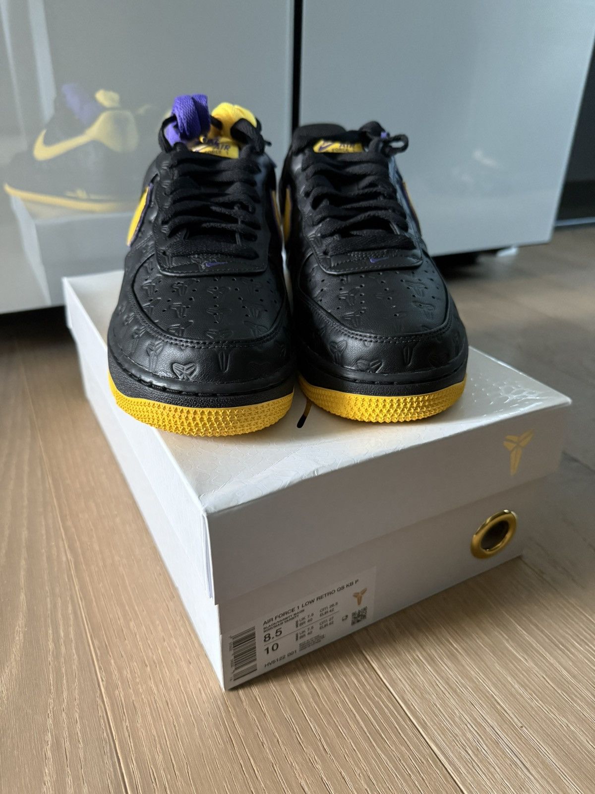 Nike Kobe x Nike Air Force 1 Low ‘Lakers Away’ 5555/8000 Sz 8.5 Size US 8.5 / EU 41-42 - 2 Thumbnail