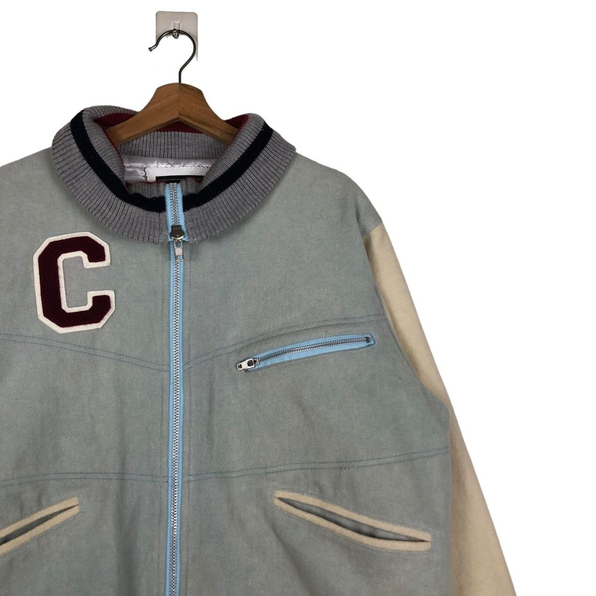 Canterbury of New Zealand 🔥VINTAGE WOOL BOMBER JACKET CANTERBURY BIG LOGO SPELL OUT Size US L / EU 52-54 / 3 - 8 Thumbnail