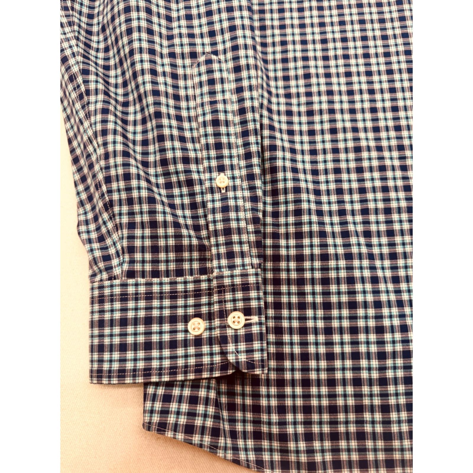 Jos. A. Bank VINTAGE Jos. A. Banks Long Sleeve Button Up Mens XL Blue Check Tailored Fit Shirt 2838 Size US XL / EU 56 / 4 - 4 Thumbnail