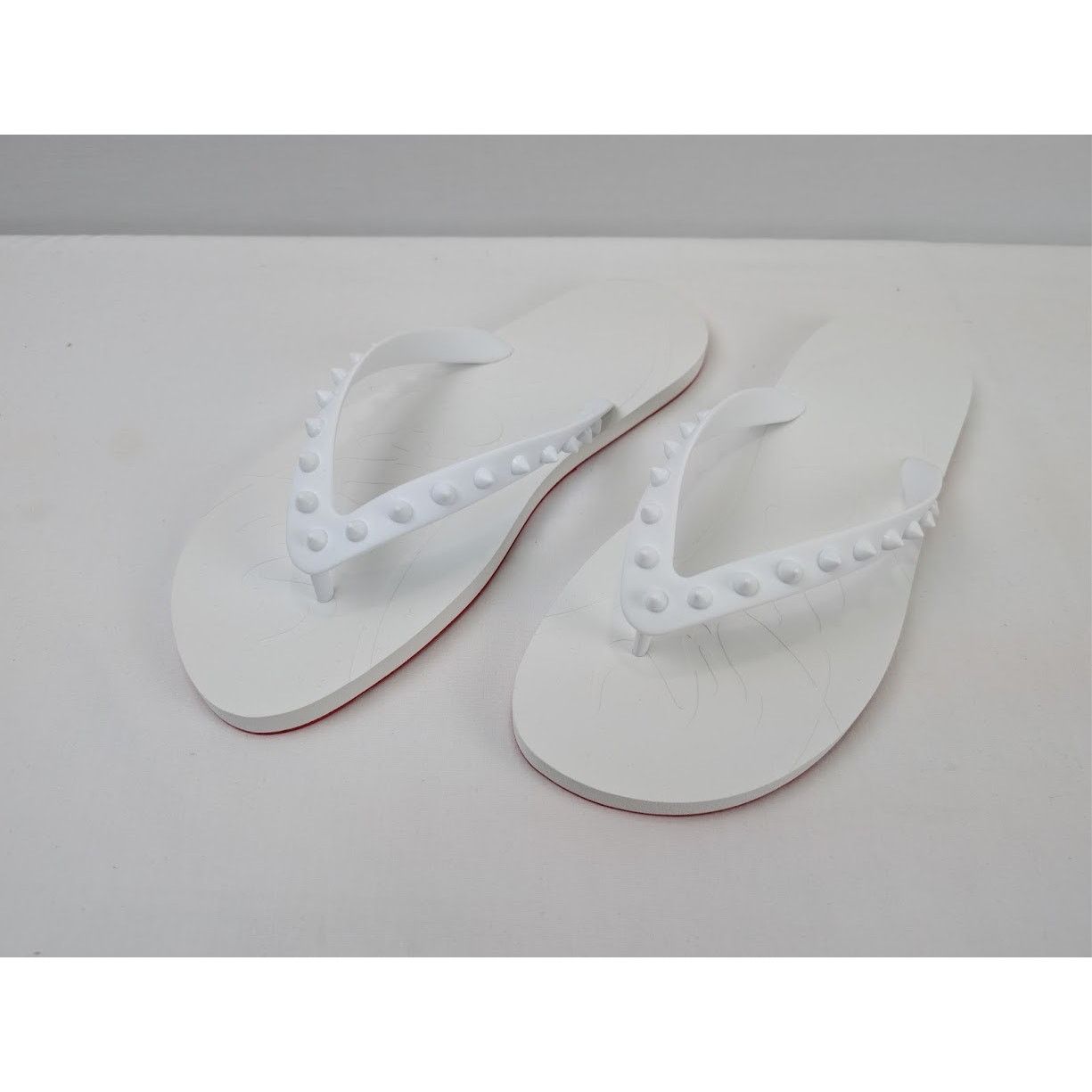 Christian Louboutin o1rshd1 Loubi Flip Flat Slippers in White Size US 10 / EU 43 - 7 Thumbnail