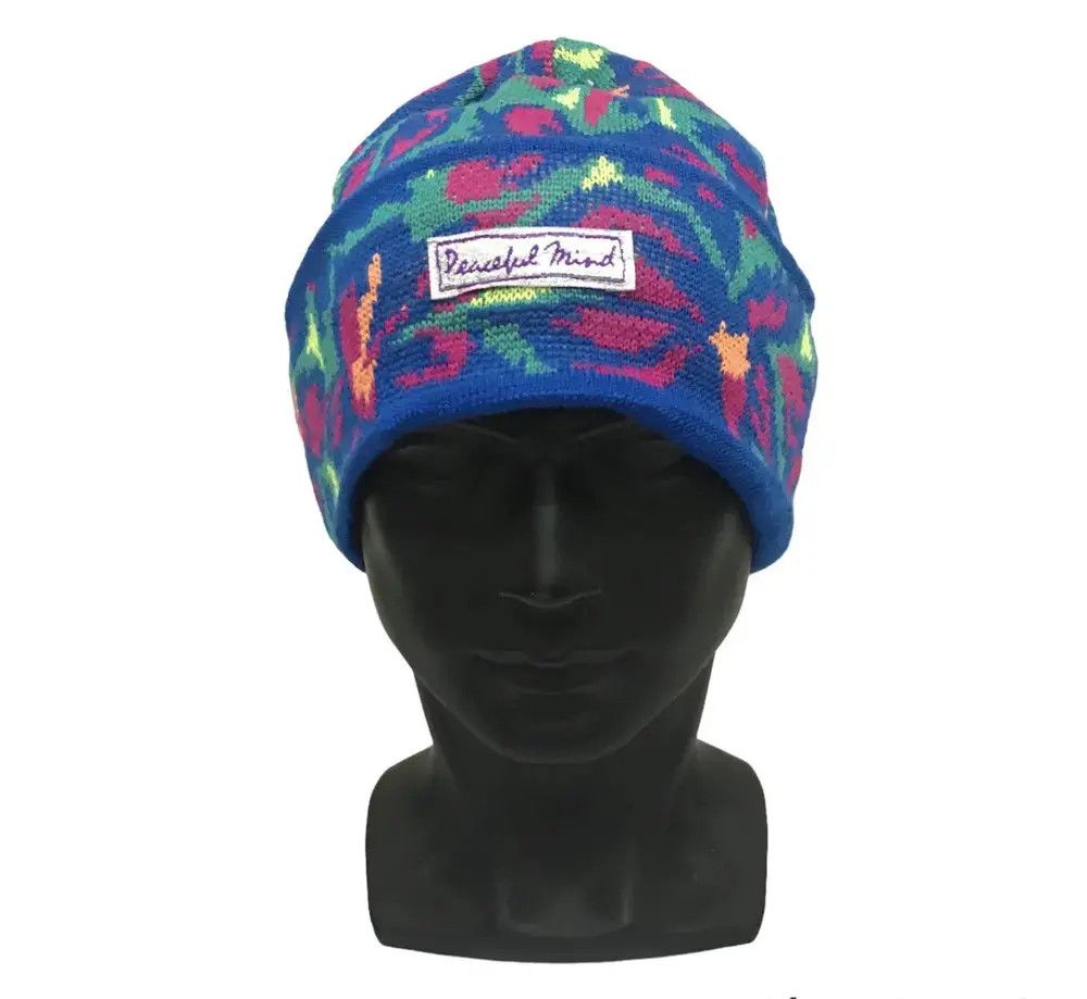 Japanese Brand × Kapital × Vintage Peaceful Mind Multicolour Beanie Hat Size ONE SIZE - 1 Thumbnail
