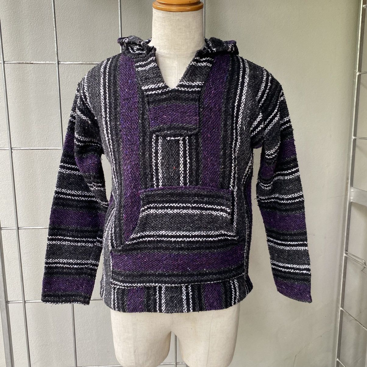 Vintage Black & Purple Striped Baja Hoodie Size US M / EU 48-50 / 2 - 15 Thumbnail
