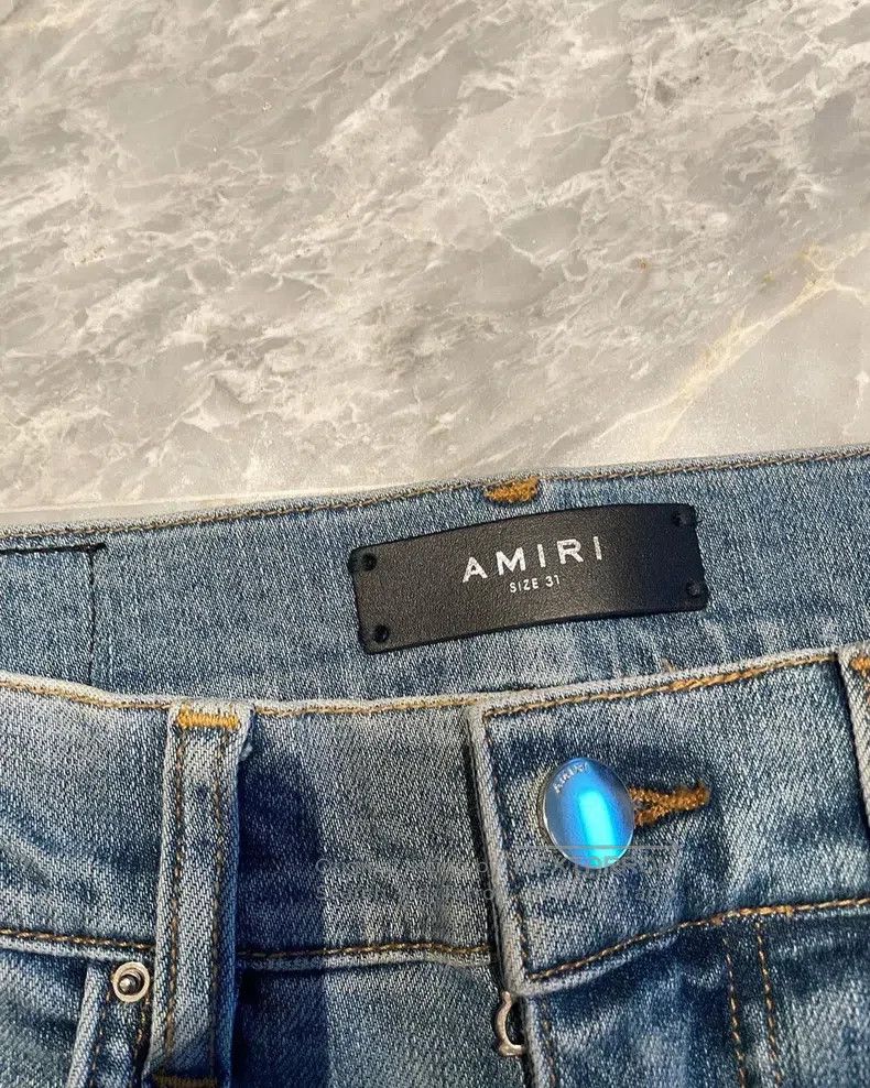 Amiri Amiri Size 31 Blue watercolor rendering patchwork Thrash MX Size US 31 - 2 Thumbnail