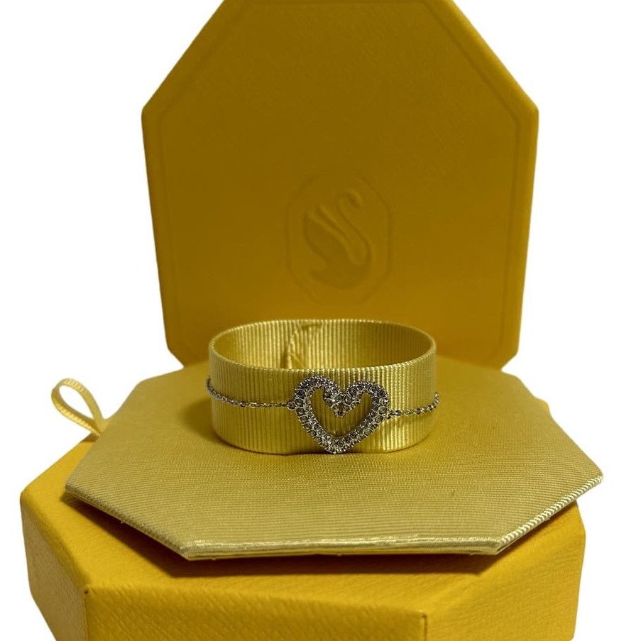 Swarovski Una bracelet Heart Medium White Rhodium plated