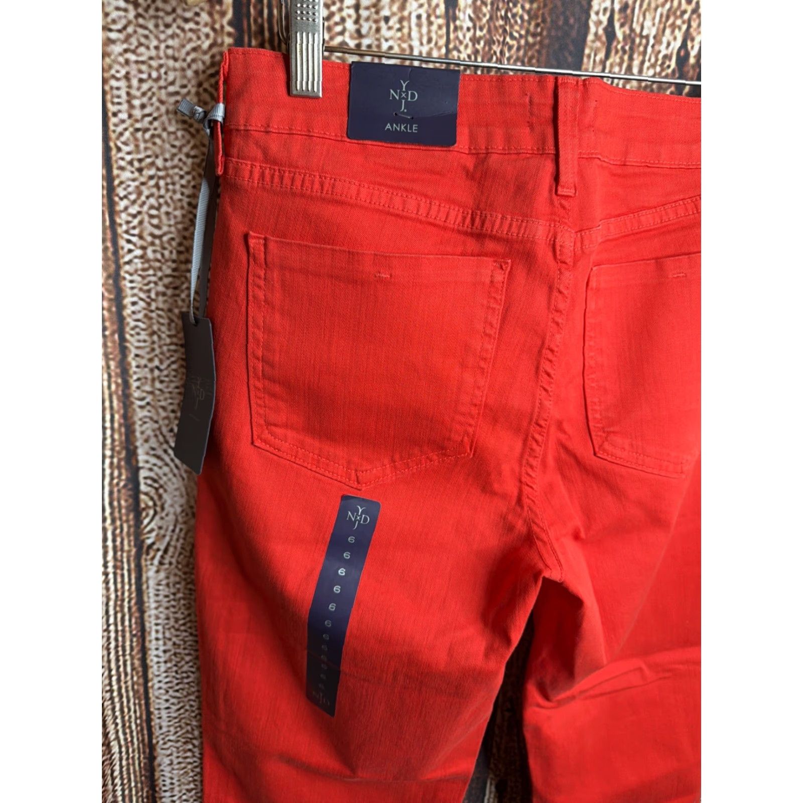 NYDJ NYDJ Pants Womens 6 Red Ankle Pockets Cotton Blend Skinny Classic Regular NWT Size 28" / US 6 / IT 42 - 4 Thumbnail