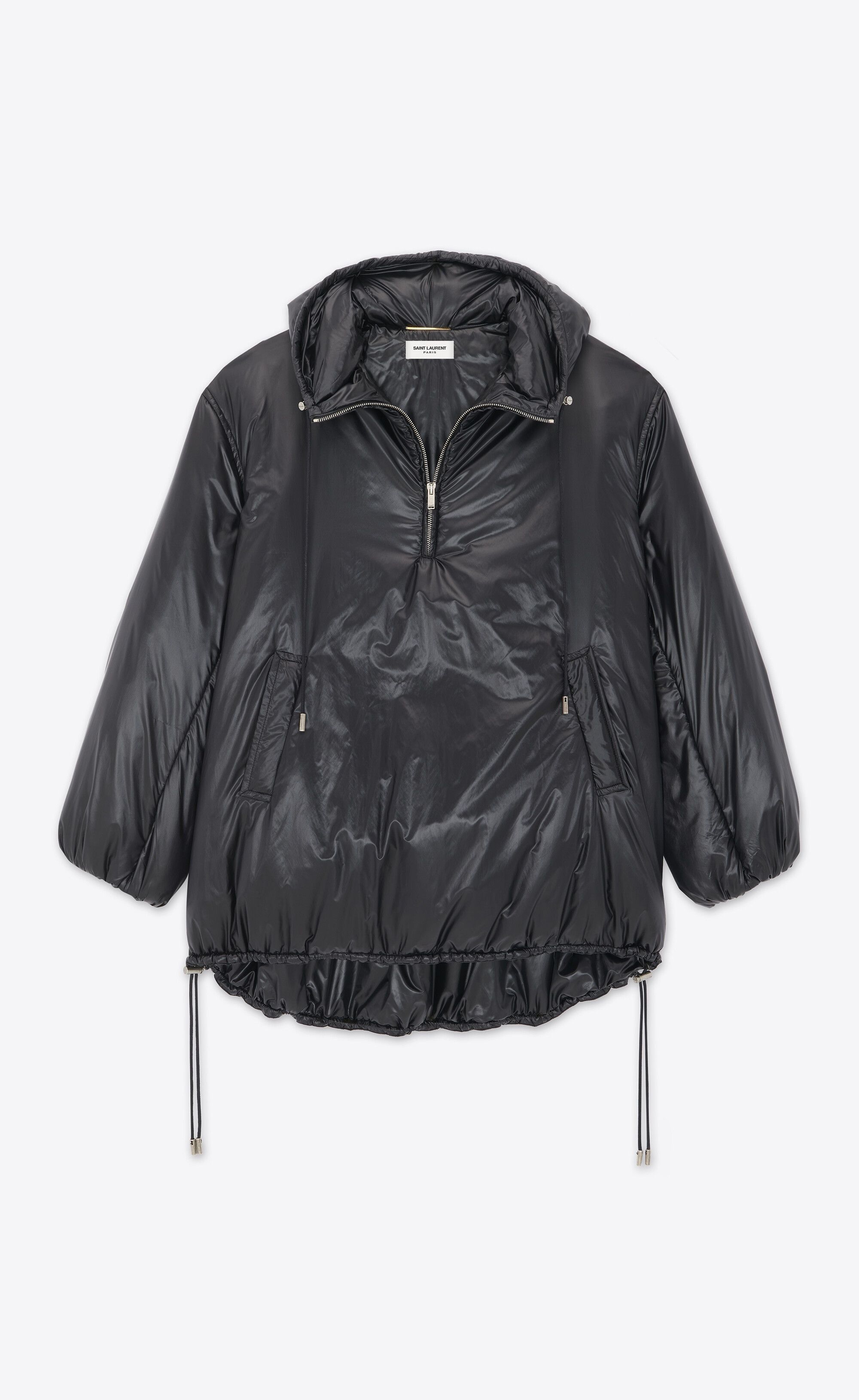 Saint Laurent Paris o1s1wg110425 758264 Cassandre Anorak in Nylon Jacket Black Size US L / EU 52-54 / 3 - 4 Thumbnail