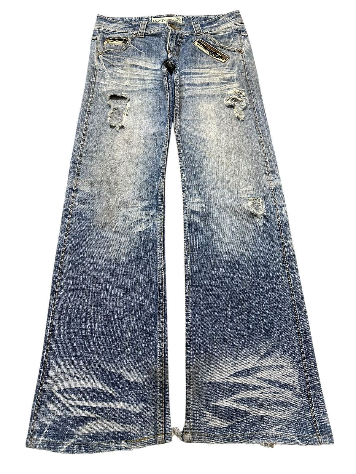If Six Was Nine Vintage Japanese Selvedge Faded Wash Distress Baggy Jeans Size US 31 - 2 Thumbnail