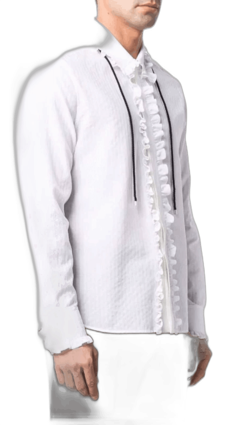 Saint Laurent Paris white vintage ruffled collar shirt-2507 Size US M / EU 48-50 / 2 - 7 Thumbnail