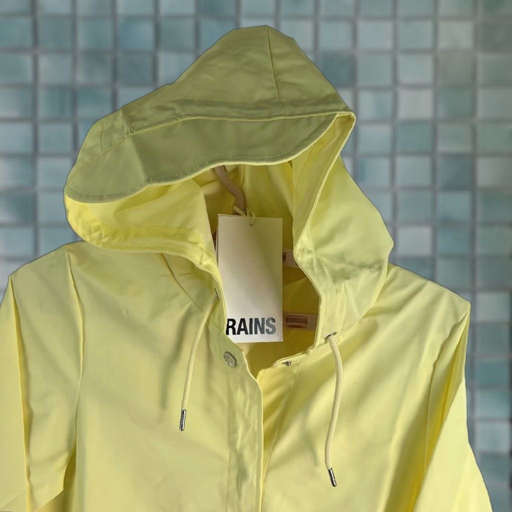 Rains RAINS Jacket A-Line Rain Jacket Womens XS Yellow Straws Waterproof NWT 18050 Size XS / US 0-2 / IT 36-38 - 1 Thumbnail