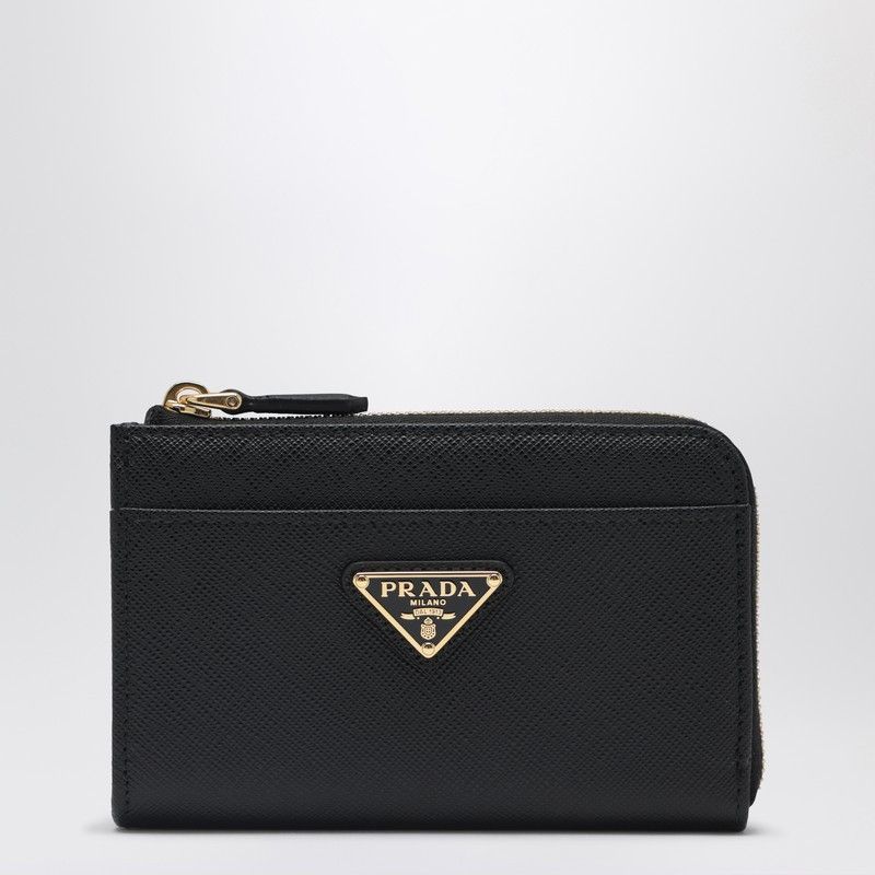 Prada Prada Black Saffiano Leather Zip Key Holder Size ONE SIZE - 1 Thumbnail