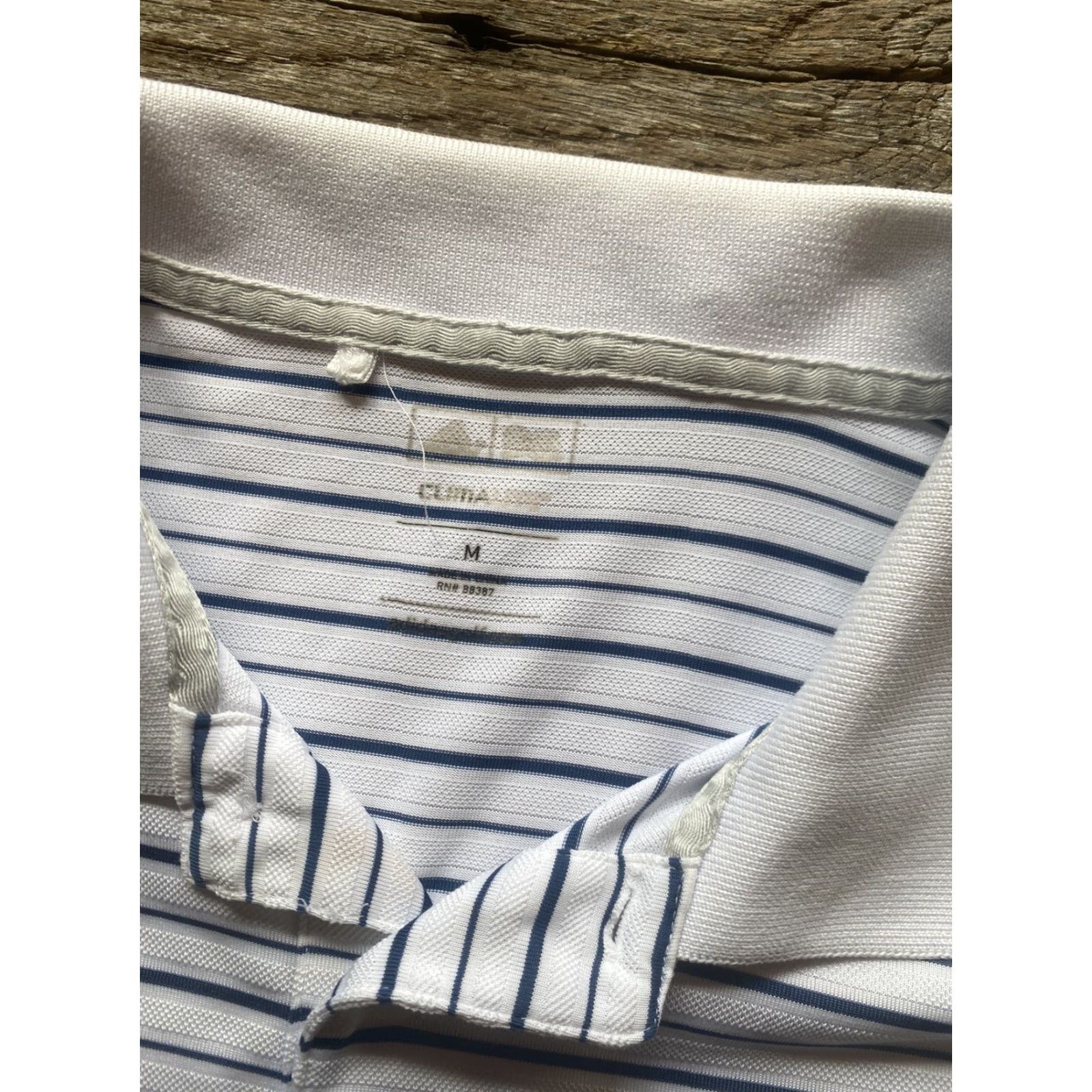Adidas Adidas Climalite Mens Medium Pebble Beach US Open Short Sleeve Sreiped Size US 31 - 5 Thumbnail