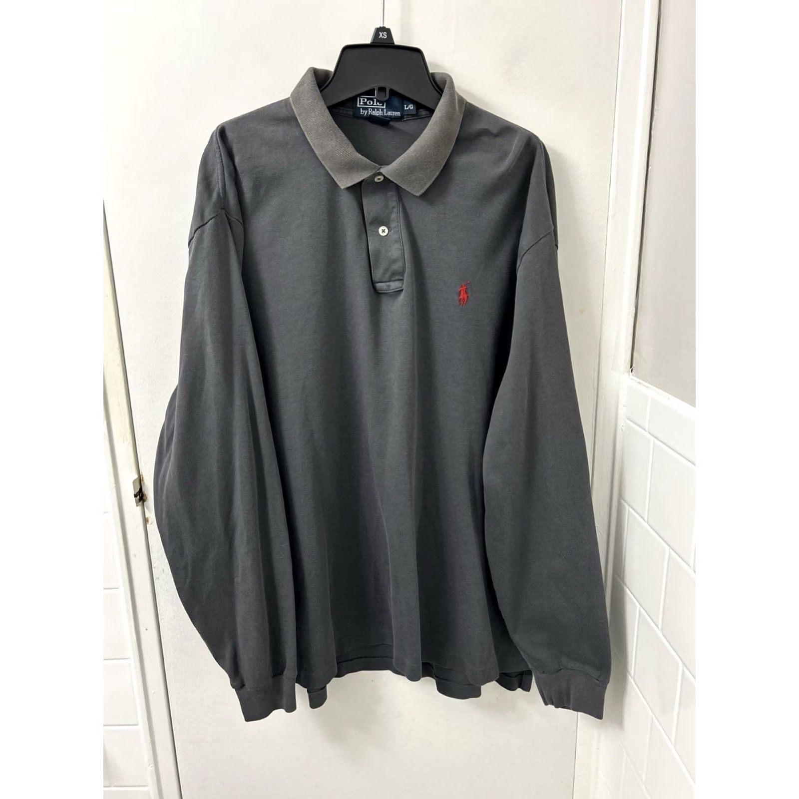 Polo Ralph Lauren VINTAGE Polo Ralph Lauren Shirt Mens L Gray Long Sleeve Red Pony Logo Size US L / EU 52-54 / 3 - 2 Thumbnail