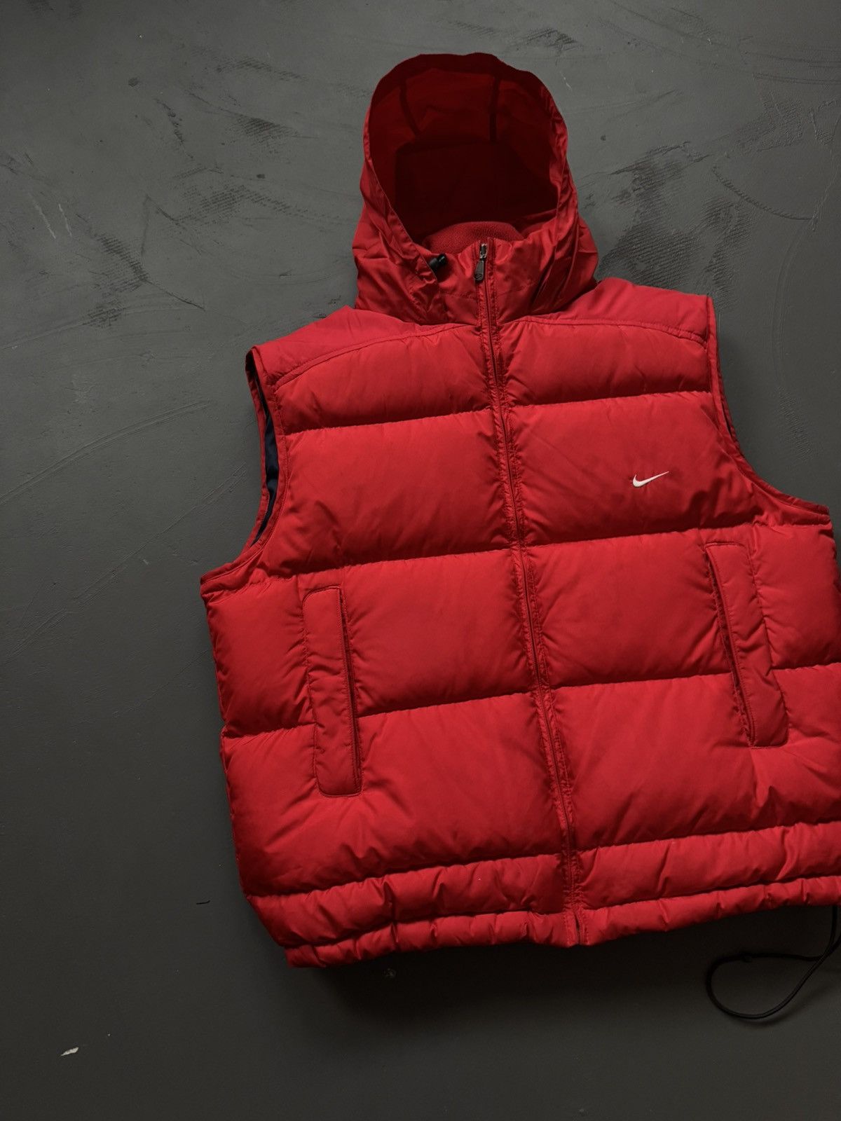 00s Nike Vintage Hooded Oversize Drill Down Vest Y2K Rare