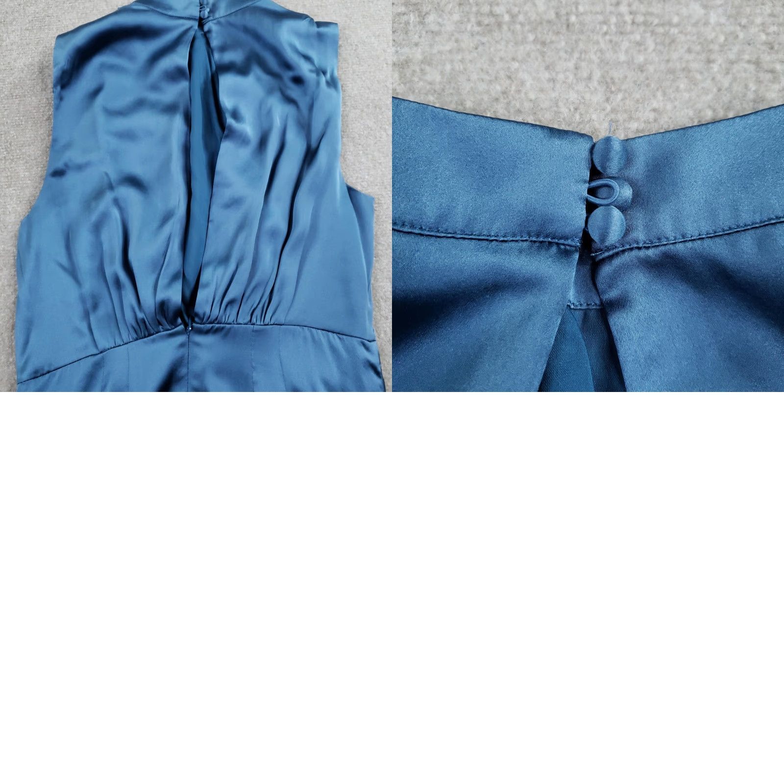 Anthropologie Anthropologie Dress 10 Blue Satin Sleeveless Asymmetrical Cocktail Womens Size L / US 10 / IT 46 - 9 Thumbnail
