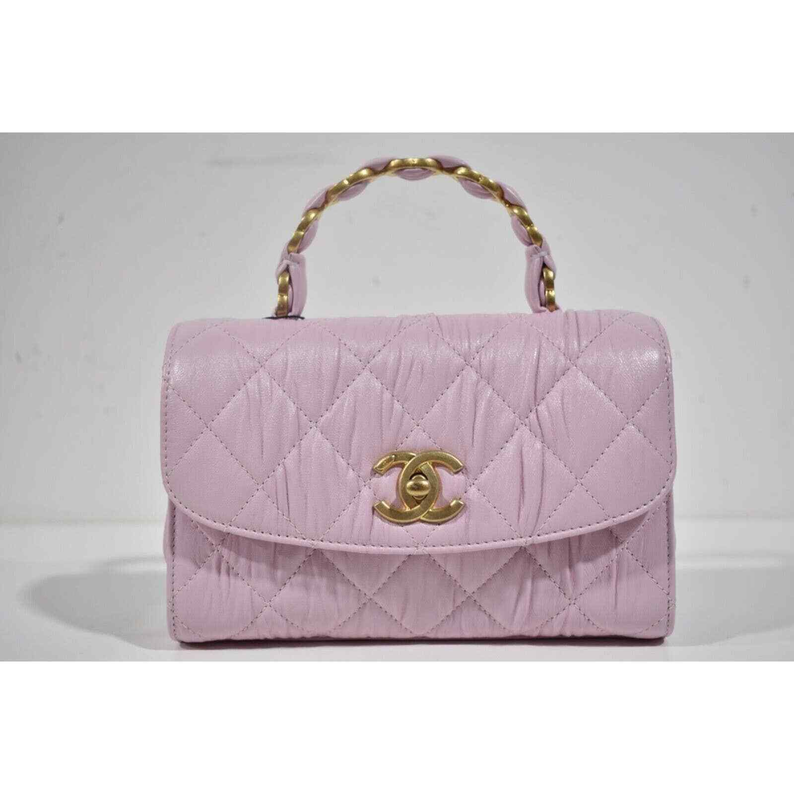 Chanel Chanel Mini Flap Top Handle Gold Chain Quilted Crossbody Bag Size ONE SIZE - 1 Thumbnail